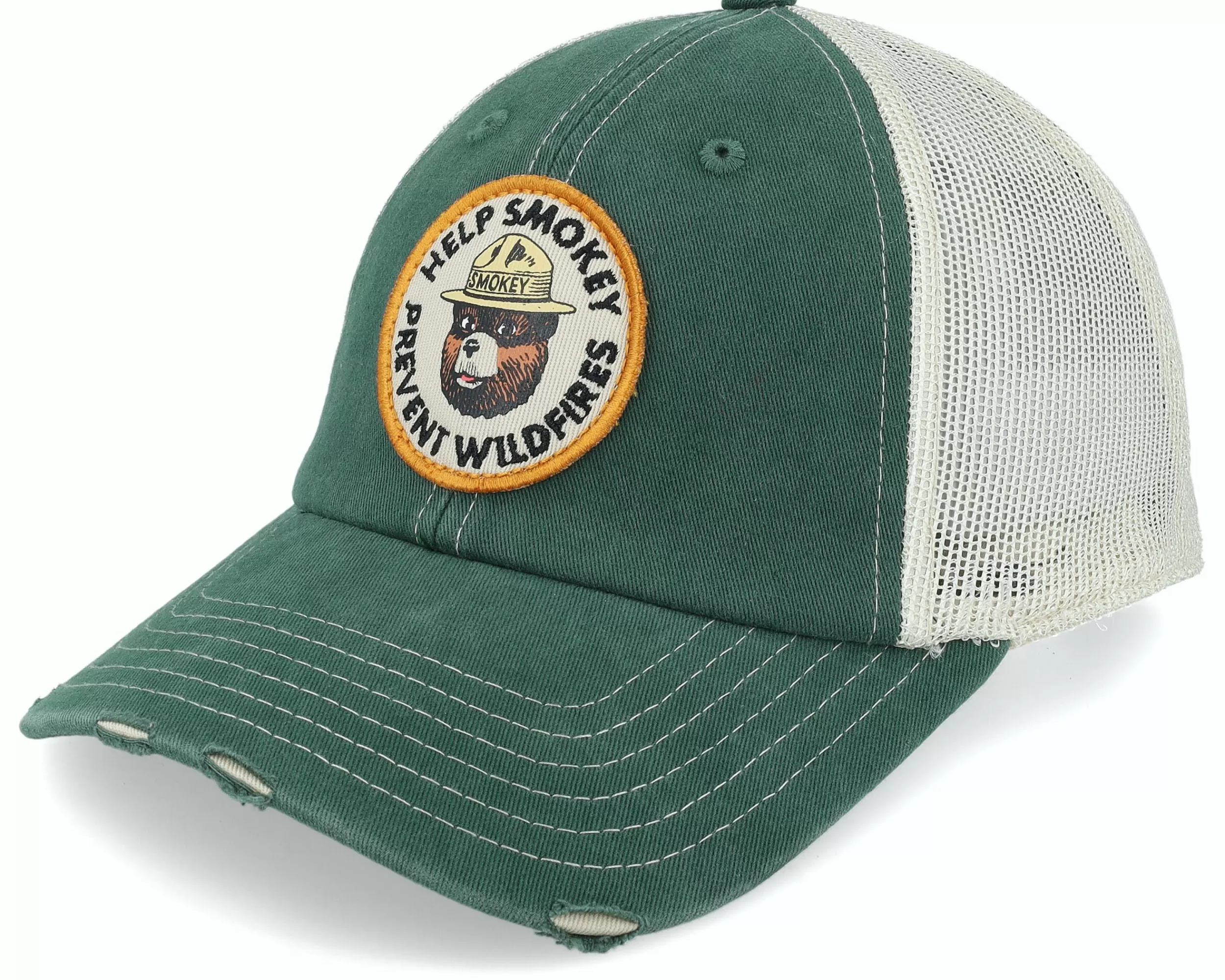 American Needle Smokey Bear Orville Green/Stone Trucker - -Unisex Trucker