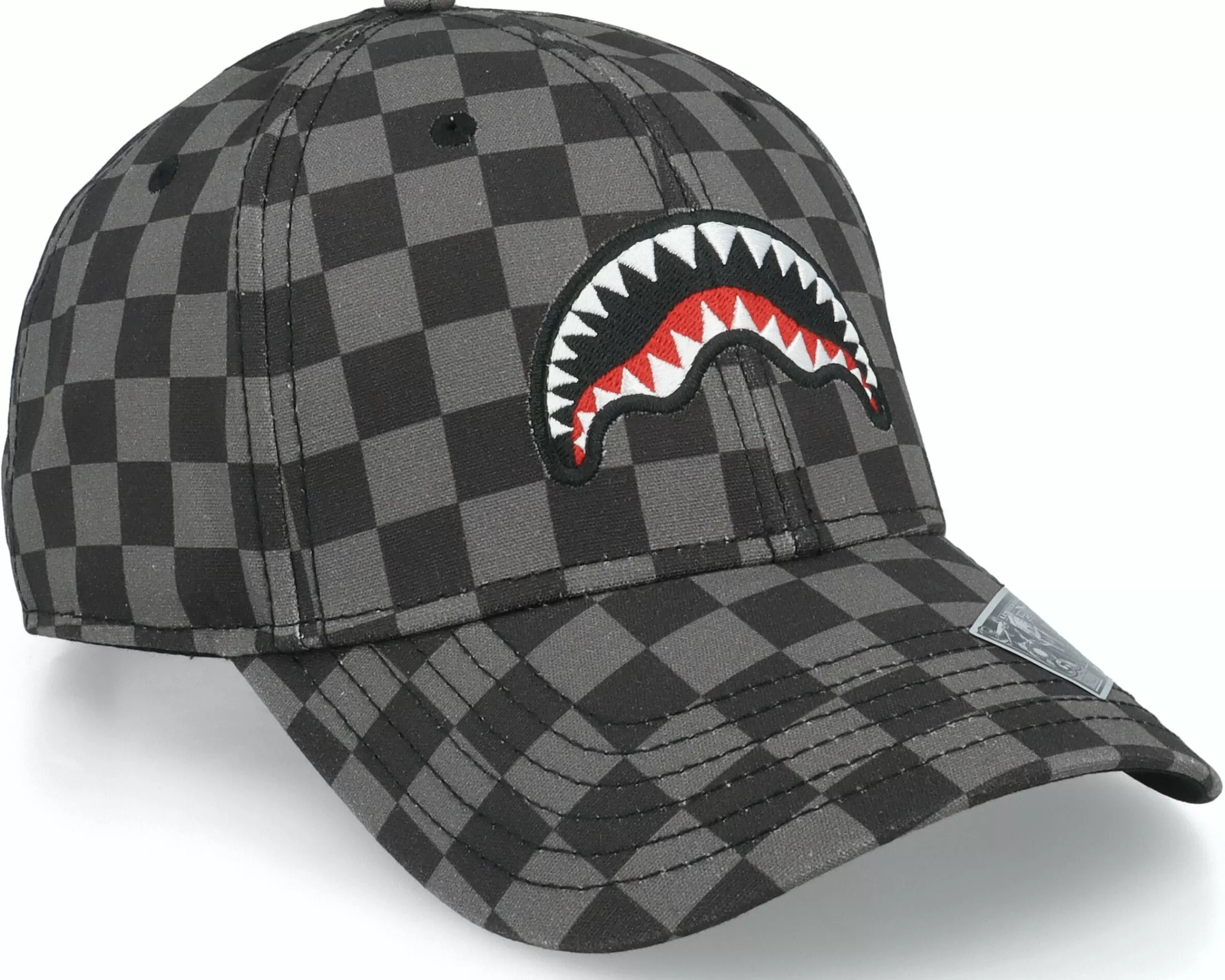 Sprayground Smooth Check Cap Grey Adjustable - -Unisex Adjustable