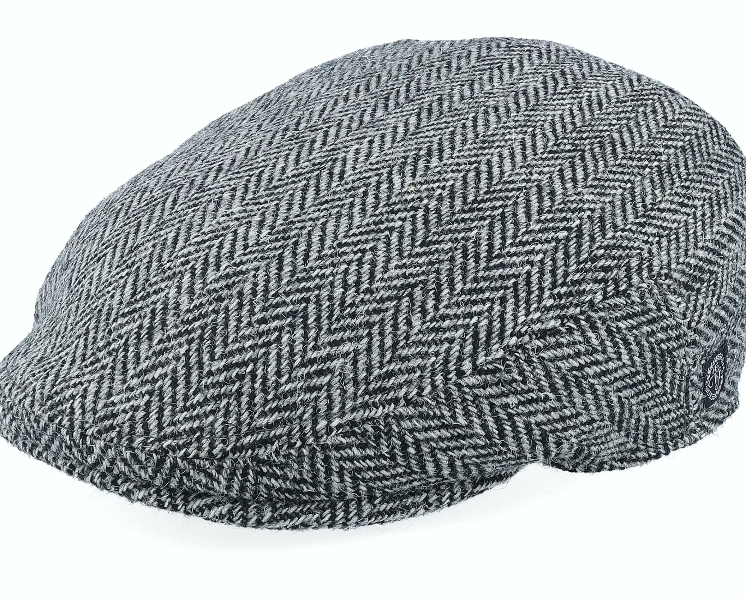 CTH Ericson Spencer Harris Tweed Black Earflap Flat Cap - -Unisex Flat Caps