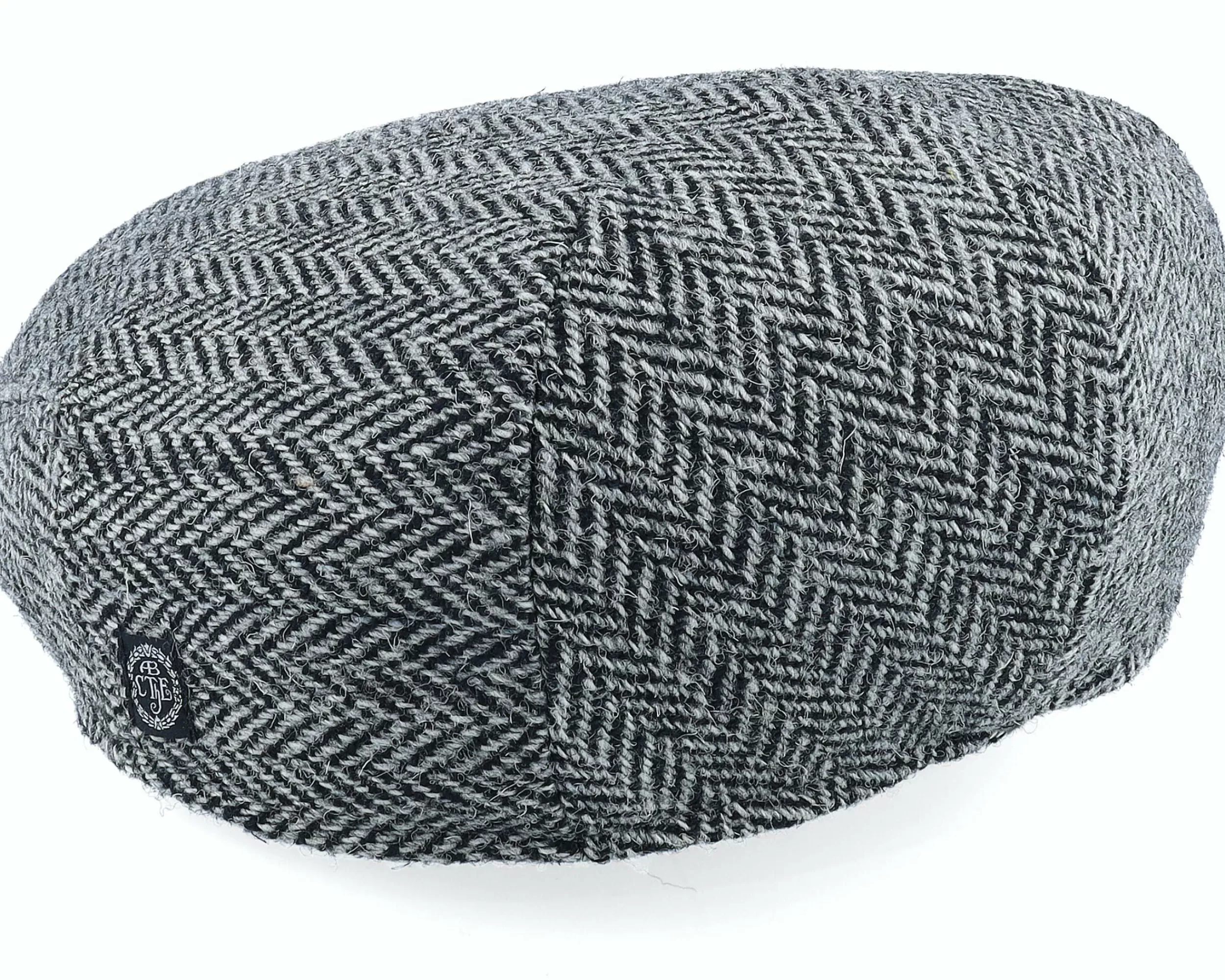 CTH Ericson Spencer Harris Tweed Black Earflap Flat Cap - -Unisex Flat Caps