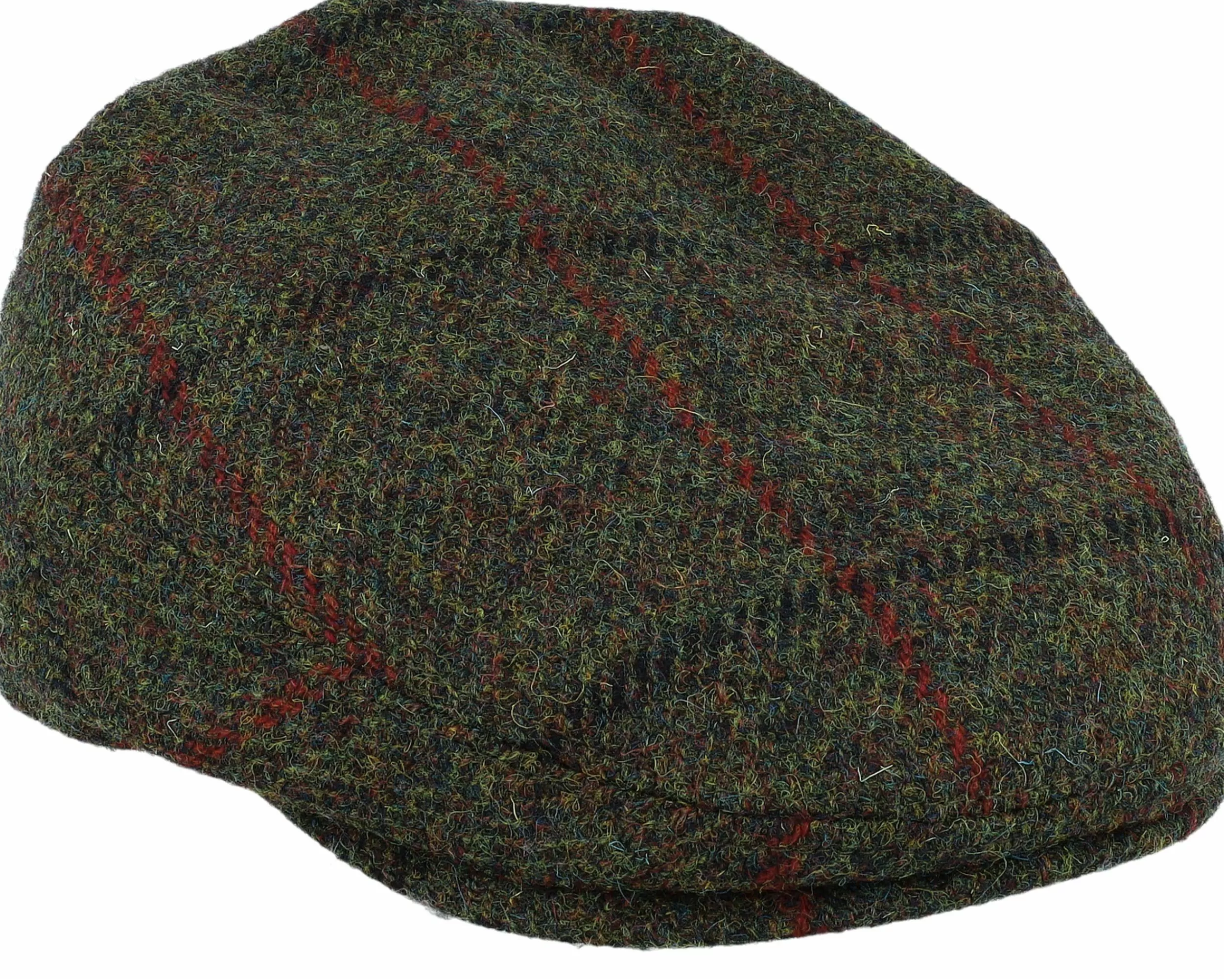 CTH Ericson Spencer Harris Tweed Overcheck Green Flat Cap - -Unisex Flat Caps