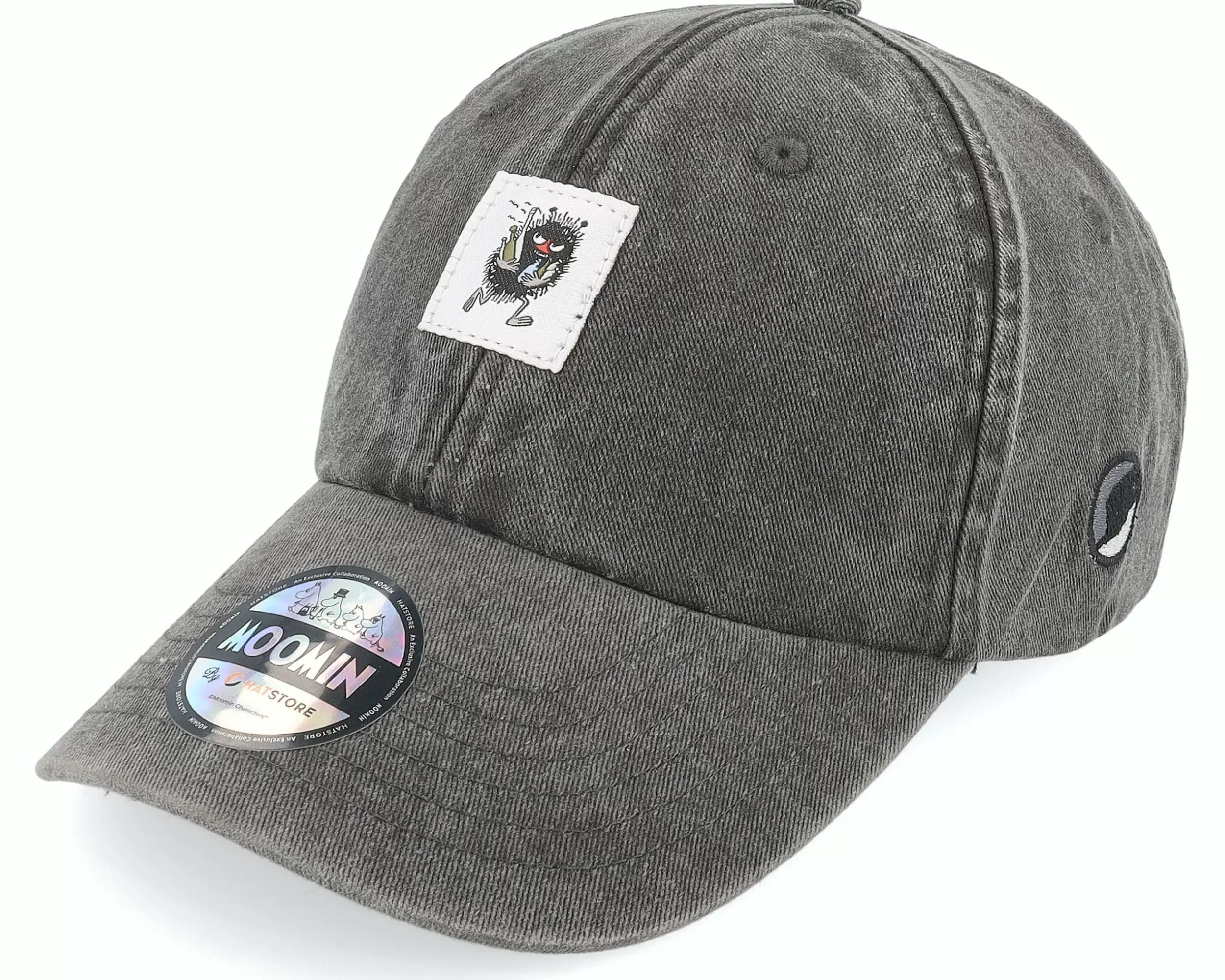 Moomin Stinky Bottles Black Denim Dad Cap - -Unisex Dad Cap