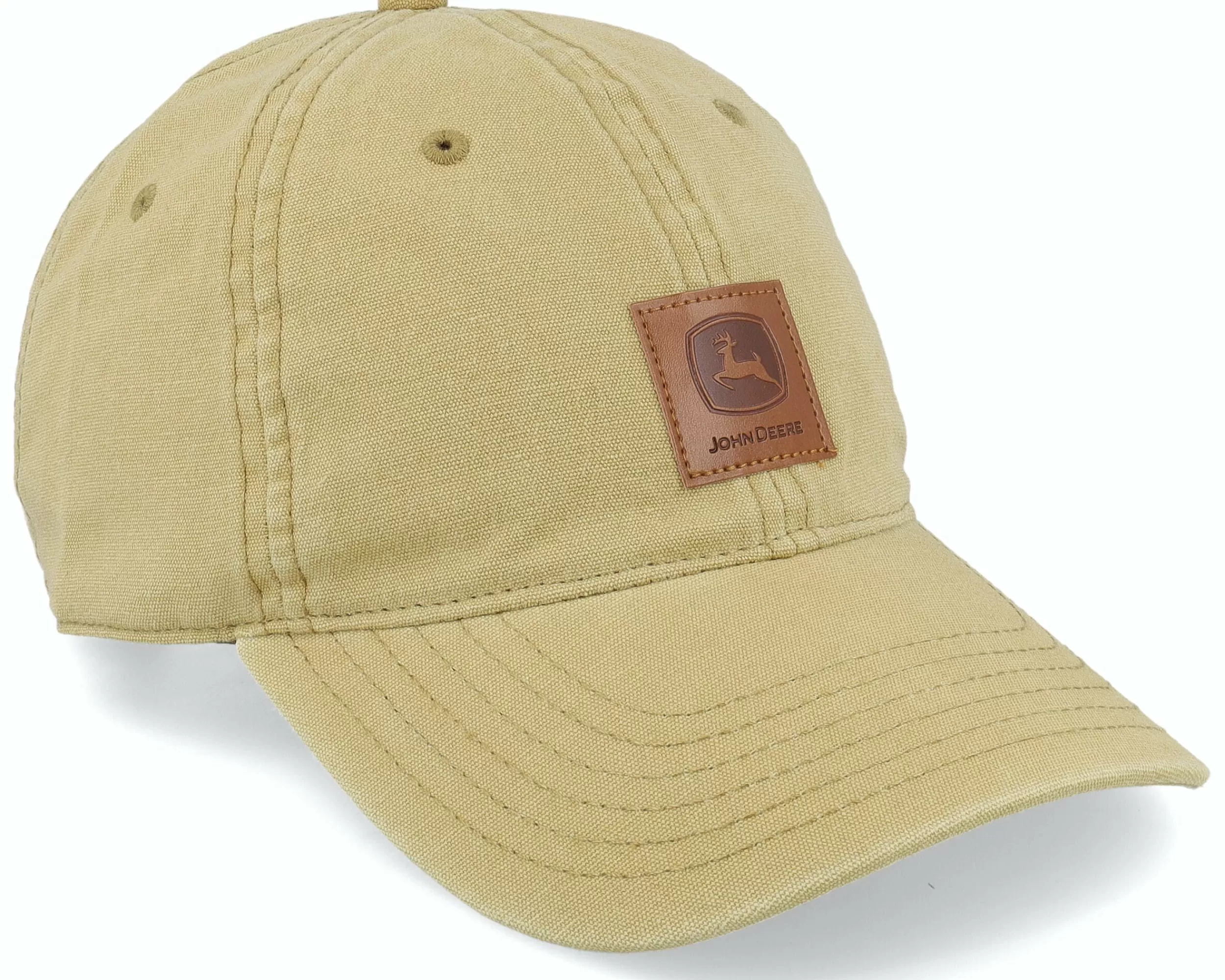 John Deere Stone Washed Logo Light Brown Dad Cap - -Unisex Dad Cap