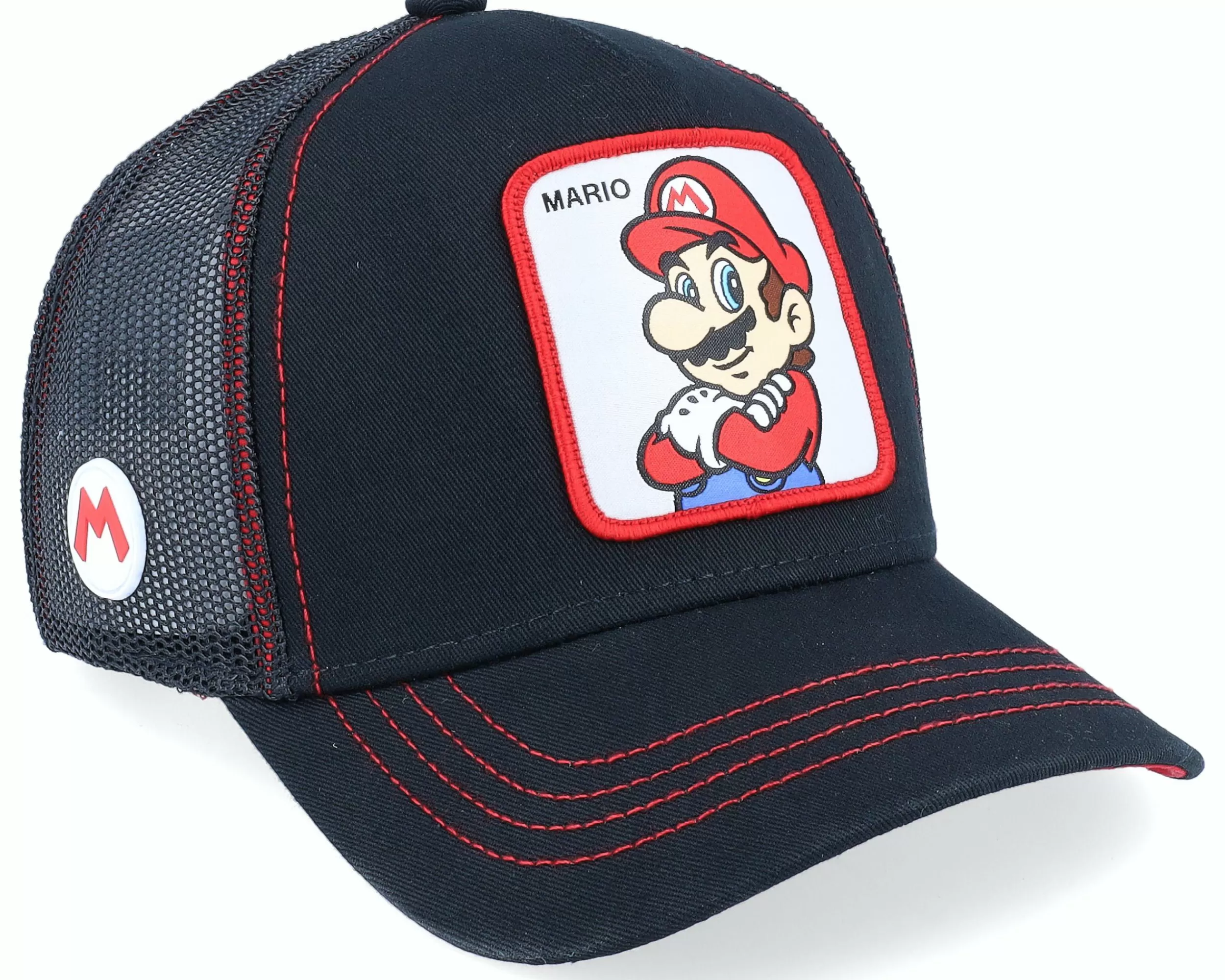 Capslab Super Mario Bros Mario 2 Black Trucker - -Unisex Trucker