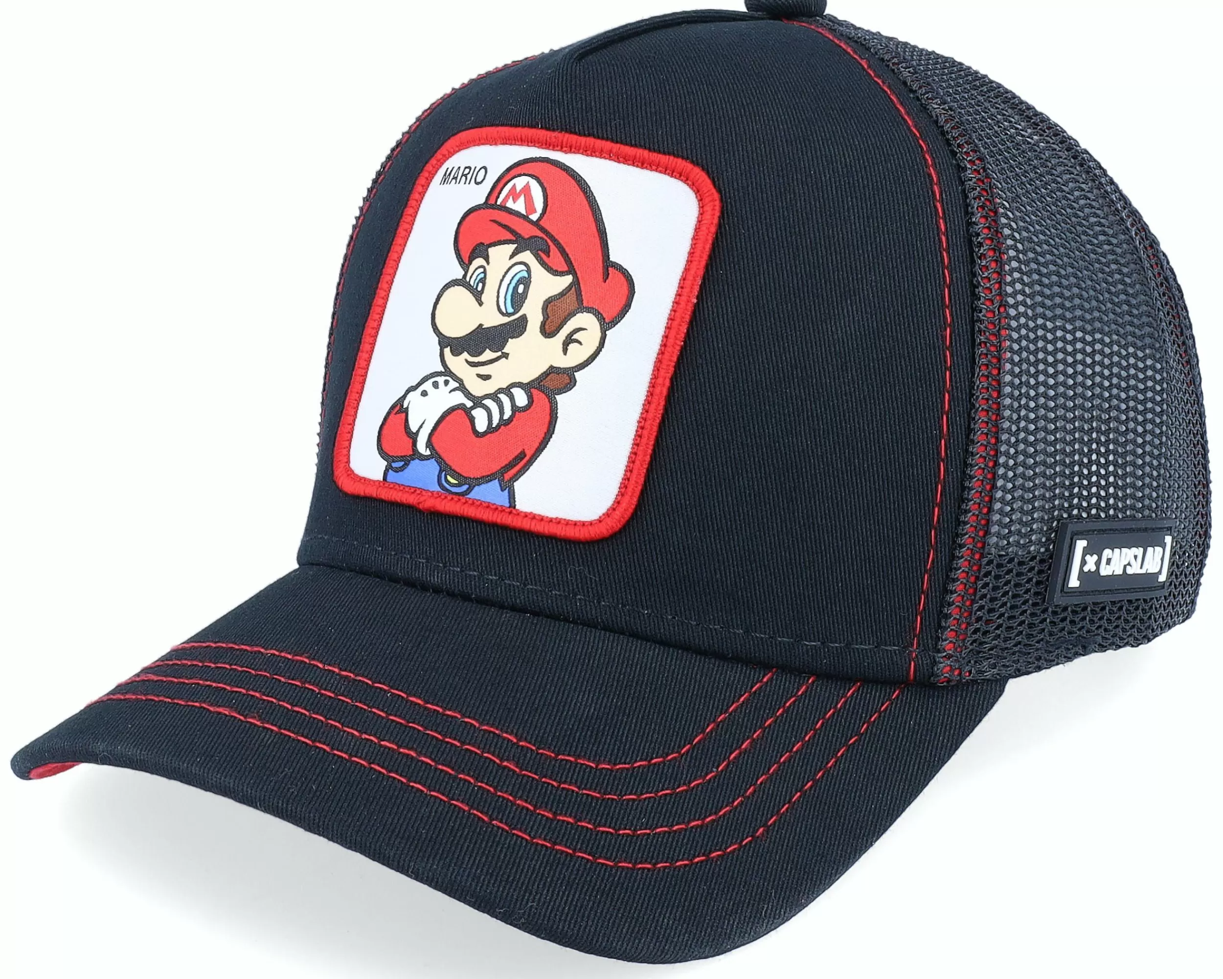 Capslab Super Mario Bros Mario 2 Black Trucker - -Unisex Trucker