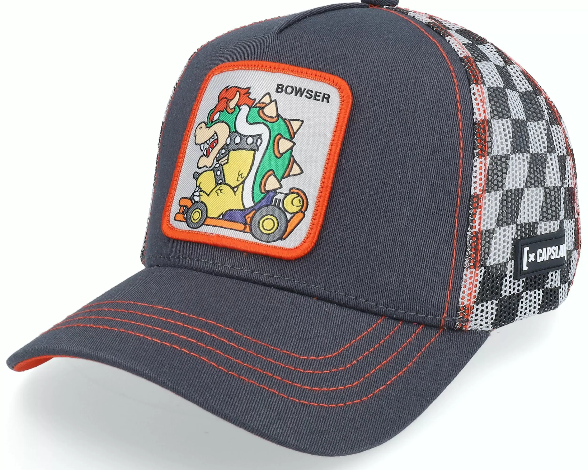 Capslab Super Mario Kart Bowser Black Trucker - -Unisex Trucker