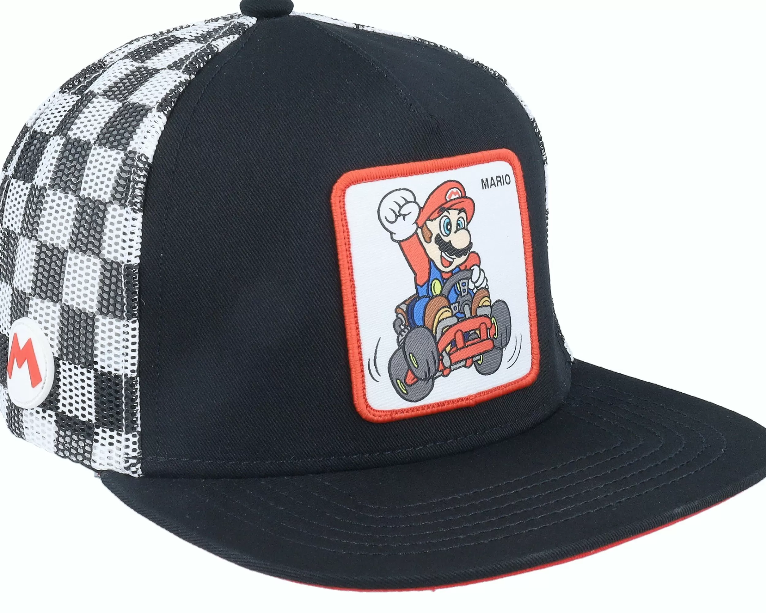 Capslab Super Mario Kart Mario Black/White Trucker - -Unisex Trucker