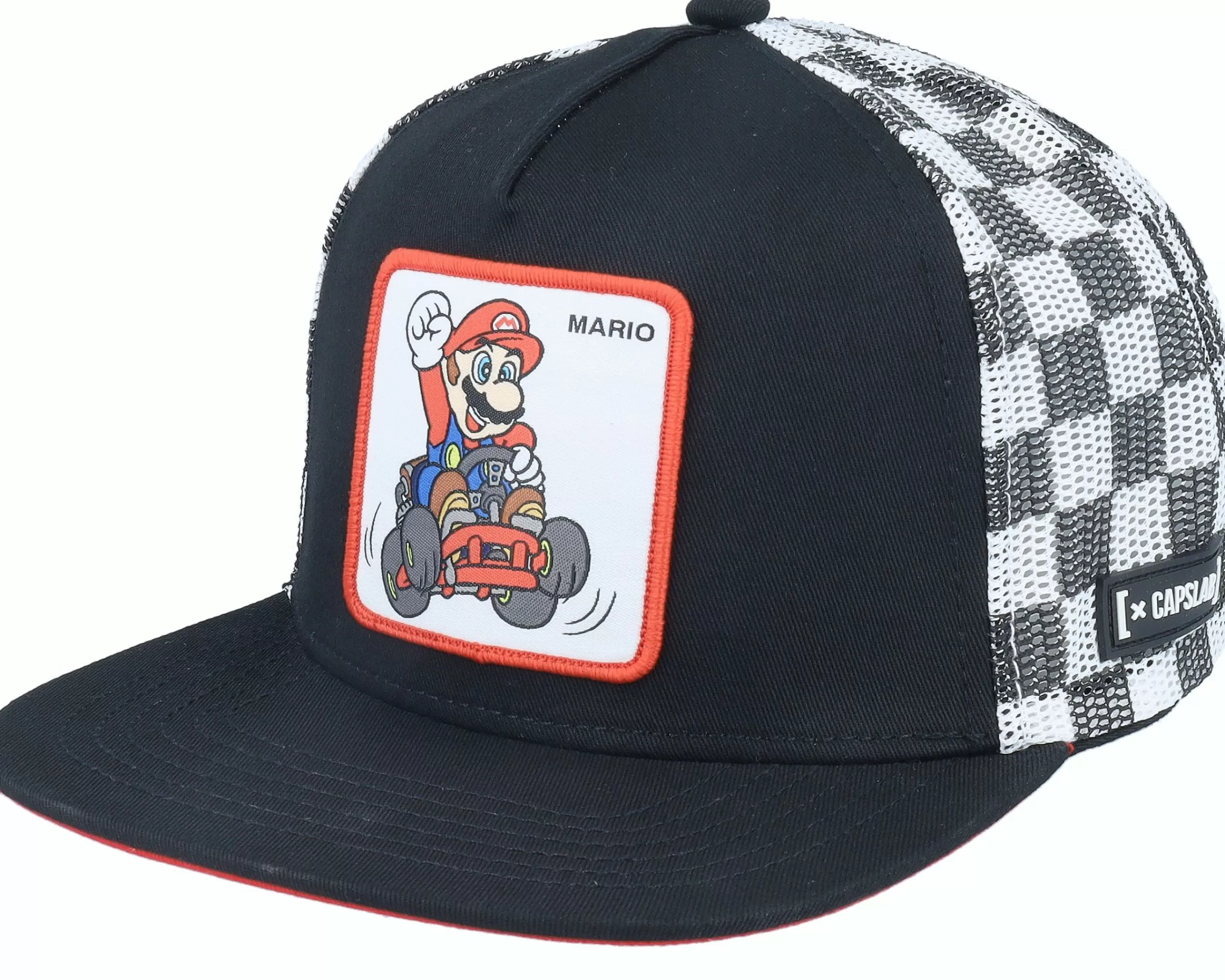 Capslab Super Mario Kart Mario Black/White Trucker - -Unisex Trucker