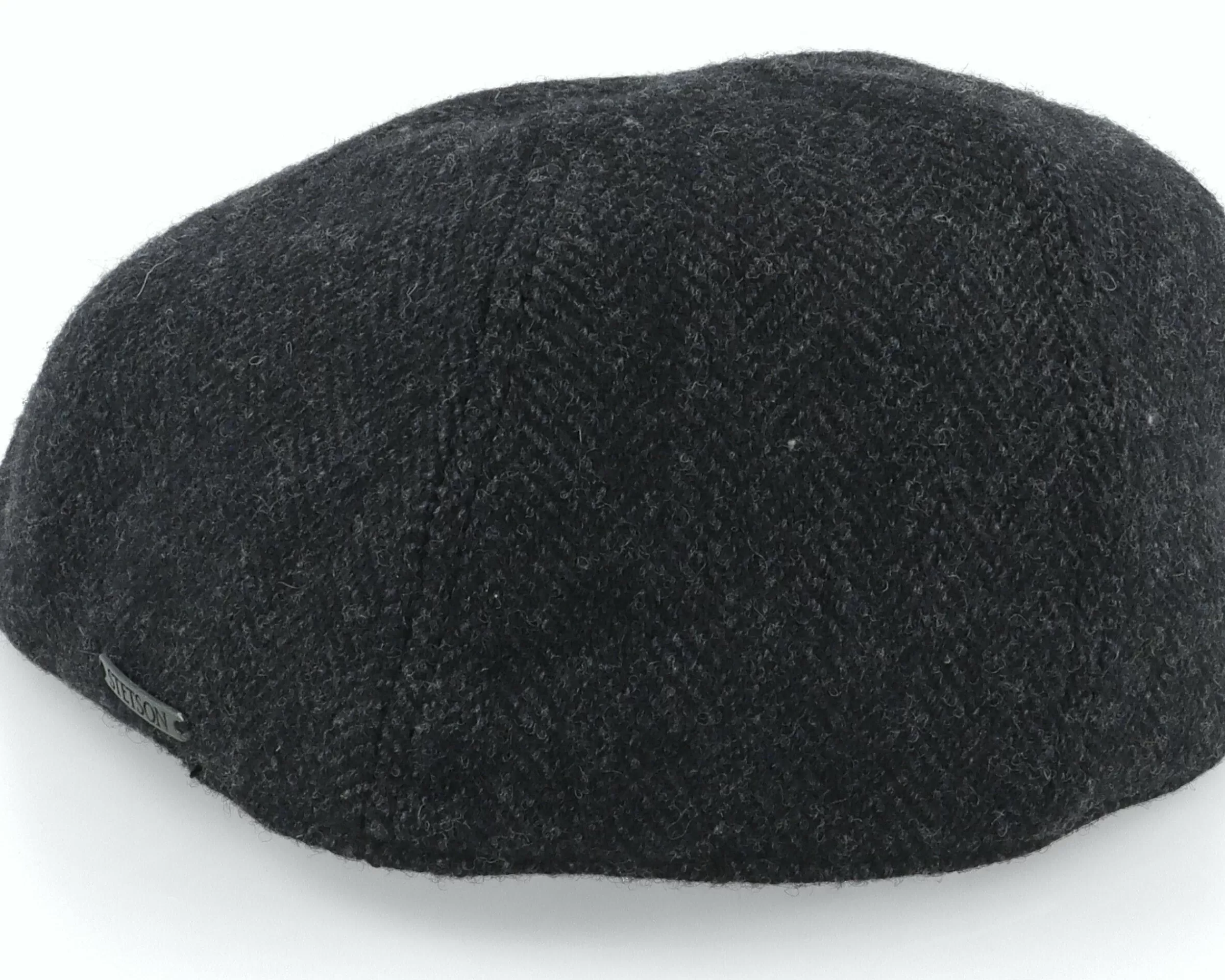 Stetson Texas 1 Wool Herringbone Black Flat Cap - -Unisex Flat Caps