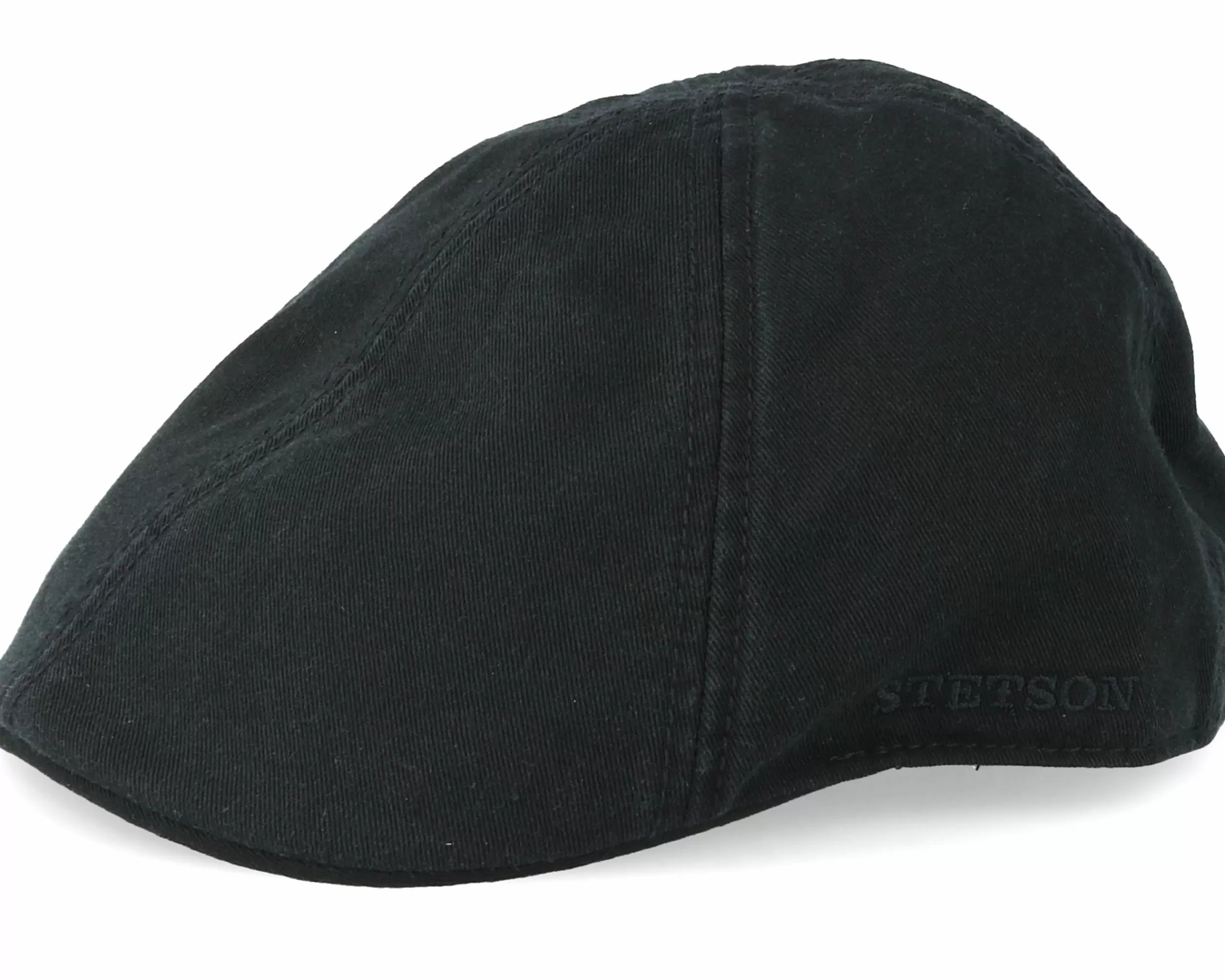 Stetson Texas Cotton Black Flat Cap - -Unisex Flat Caps