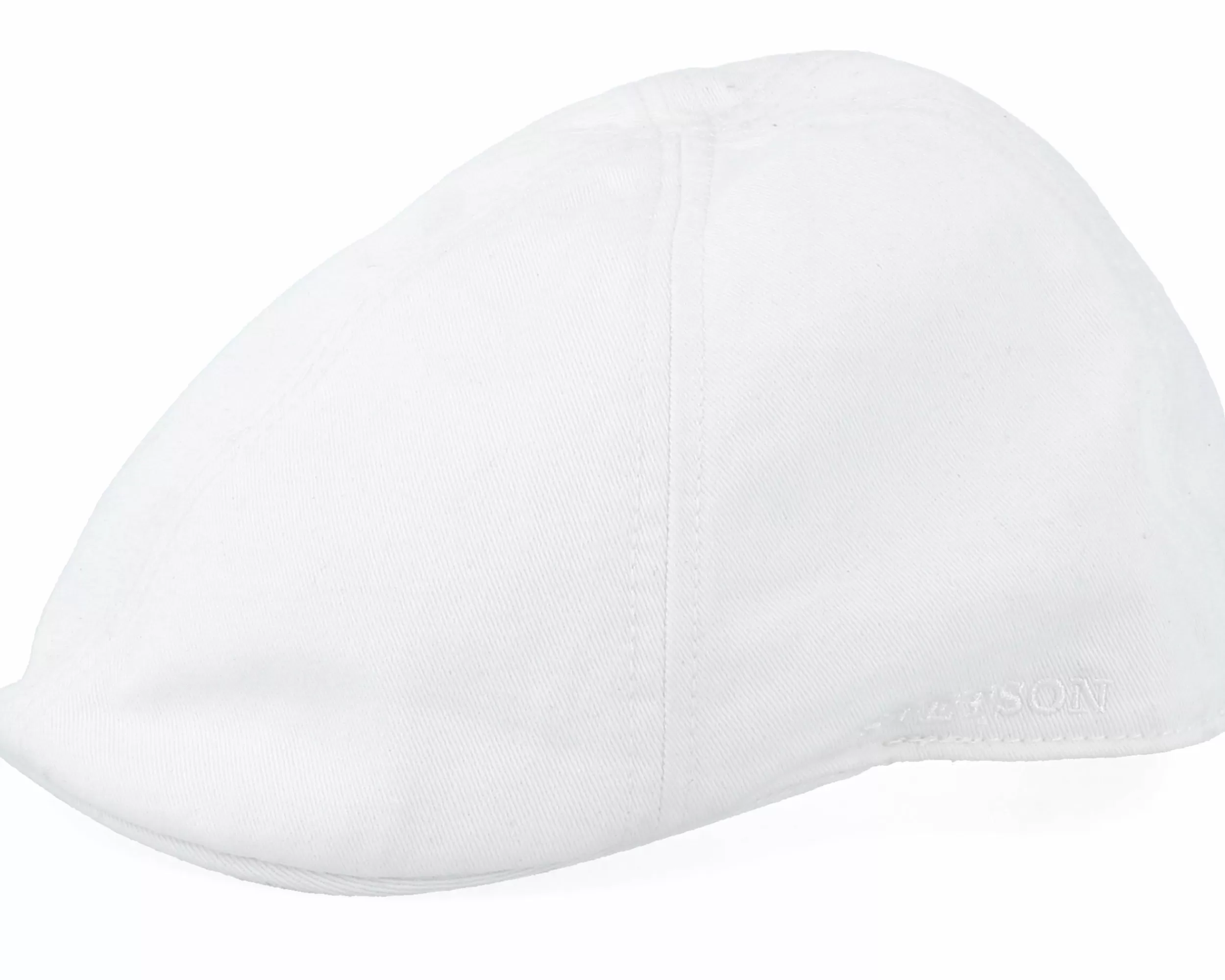 Stetson Texas Cotton White Flat Cap - -Unisex Flat Caps