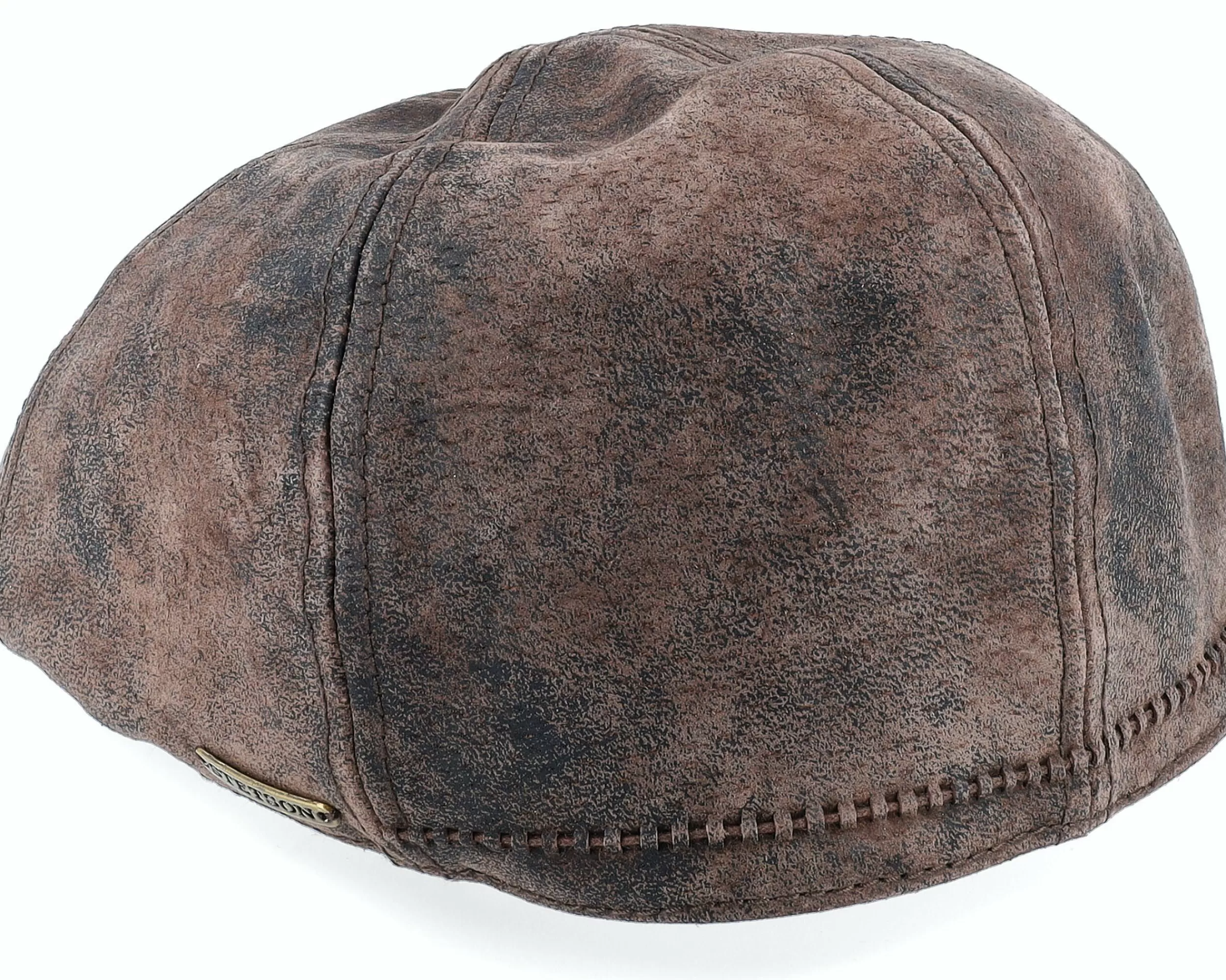 Stetson Texas Pig Skin Brown Flat Cap - -Unisex Flat Caps