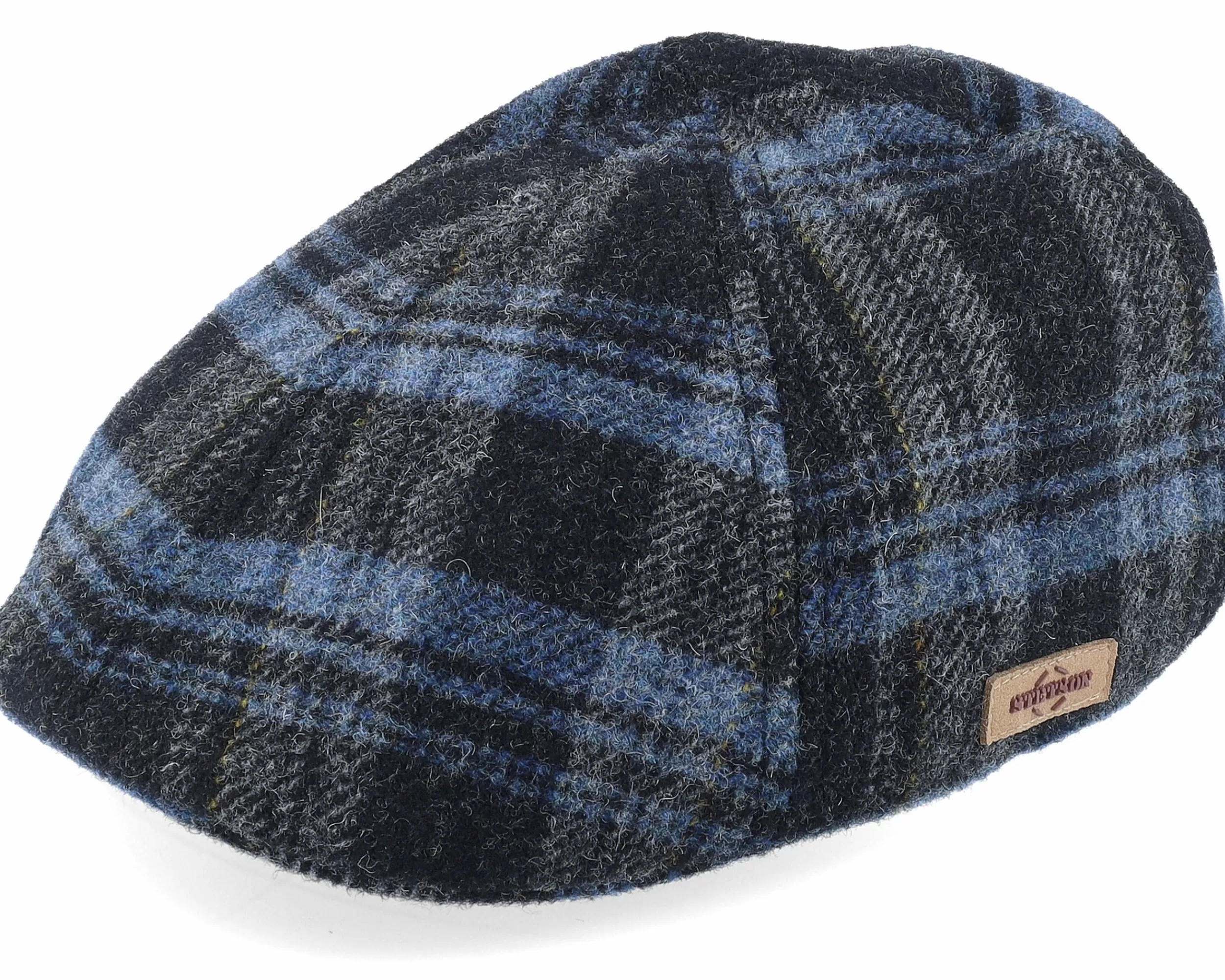 Stetson Texas Shadow Plaid Blue Flatcap - -Unisex Flat Caps