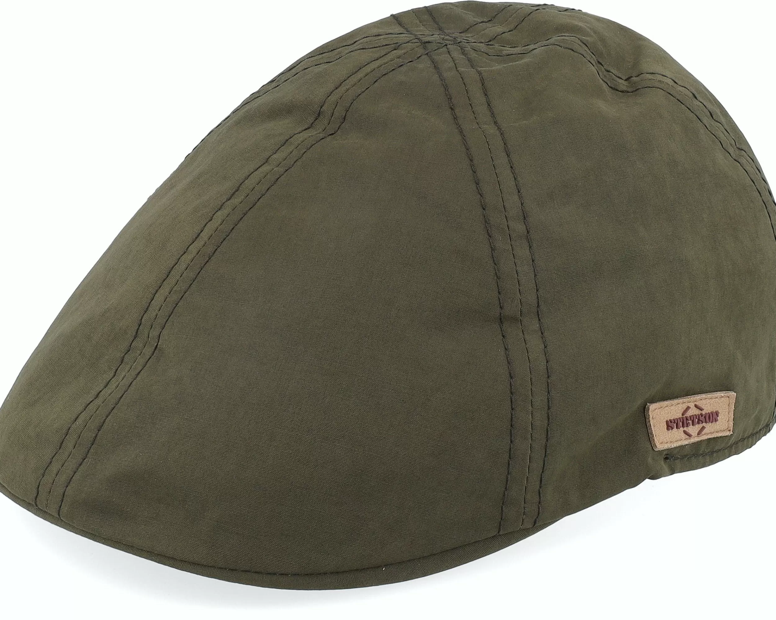 Stetson Texas Waxed Cotton Dark Green Flat Cap - -Unisex Flat Caps