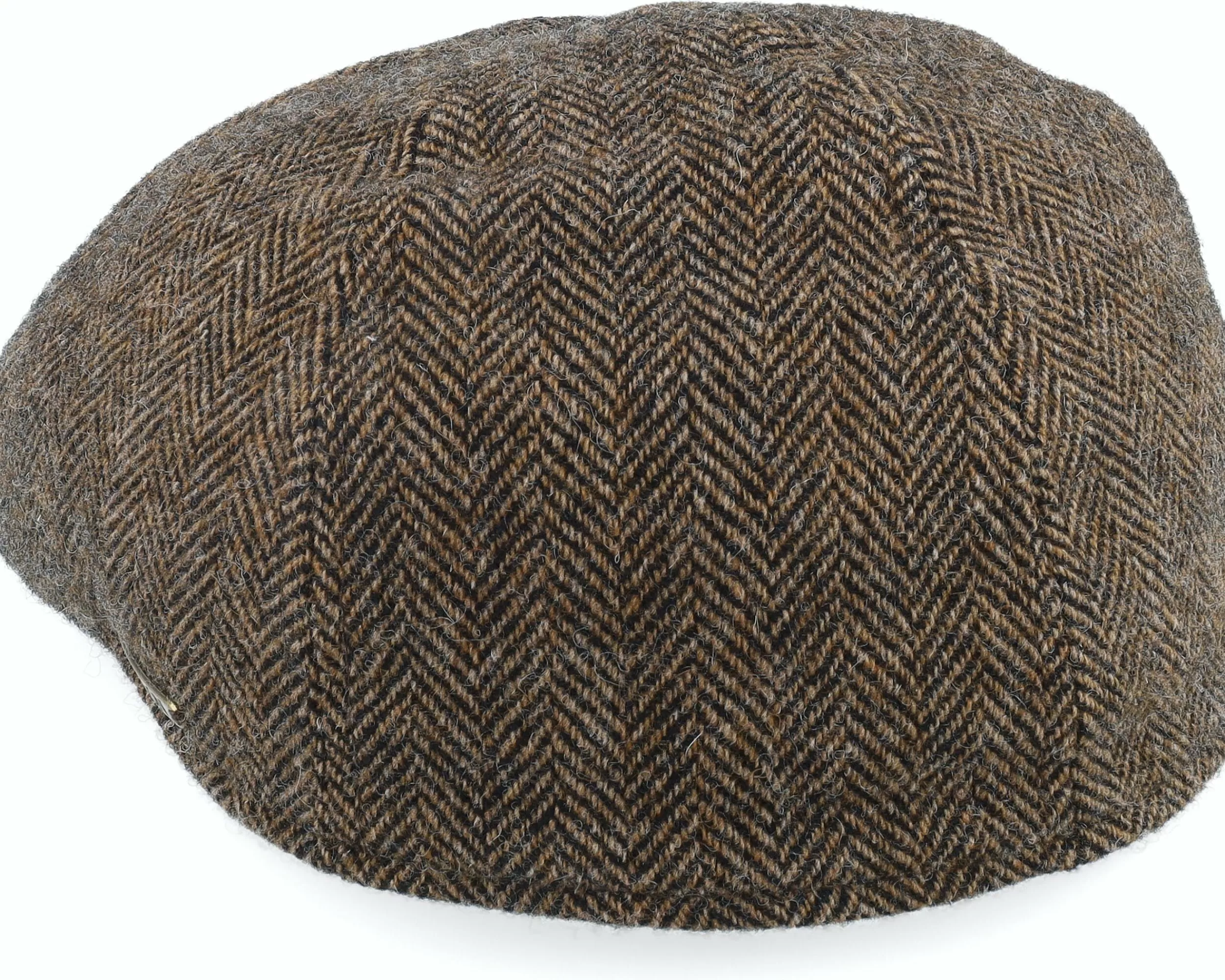 Stetson Texas Wool Herringbone Brown Flat Cap - -Unisex Flat Caps