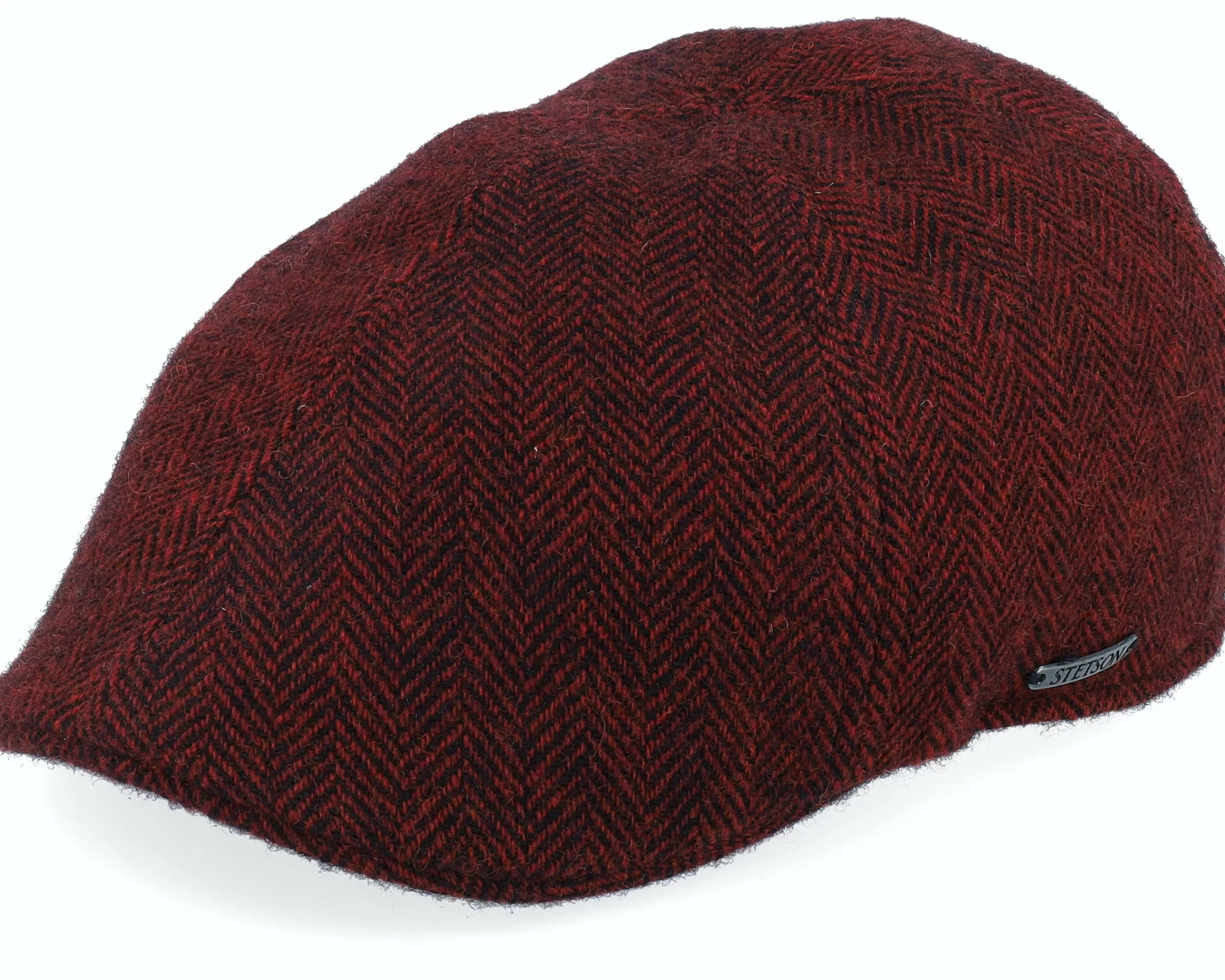 Stetson Texas Wool Herringbone Red Flat Cap - -Unisex Flat Caps