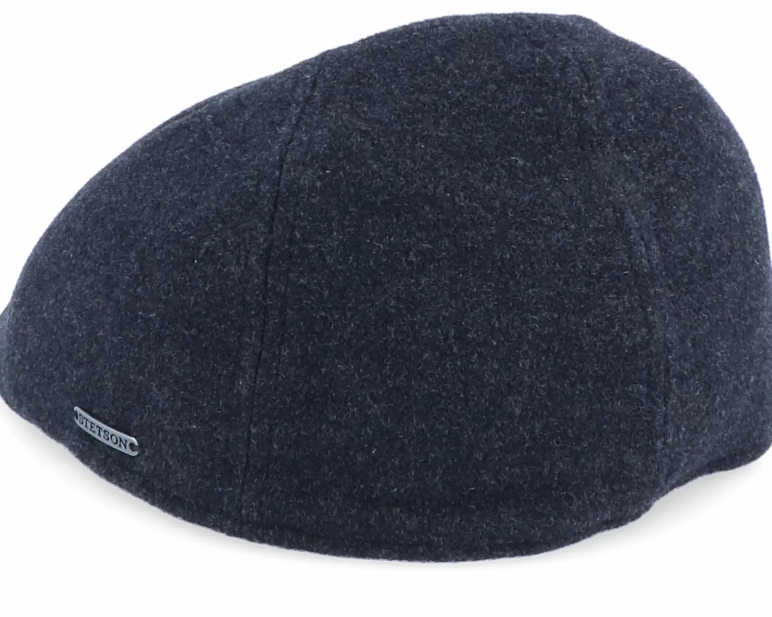 Stetson Texas Wool/Cashmere Ear Flap 2 Black Flat Cap - -Unisex Flat Caps