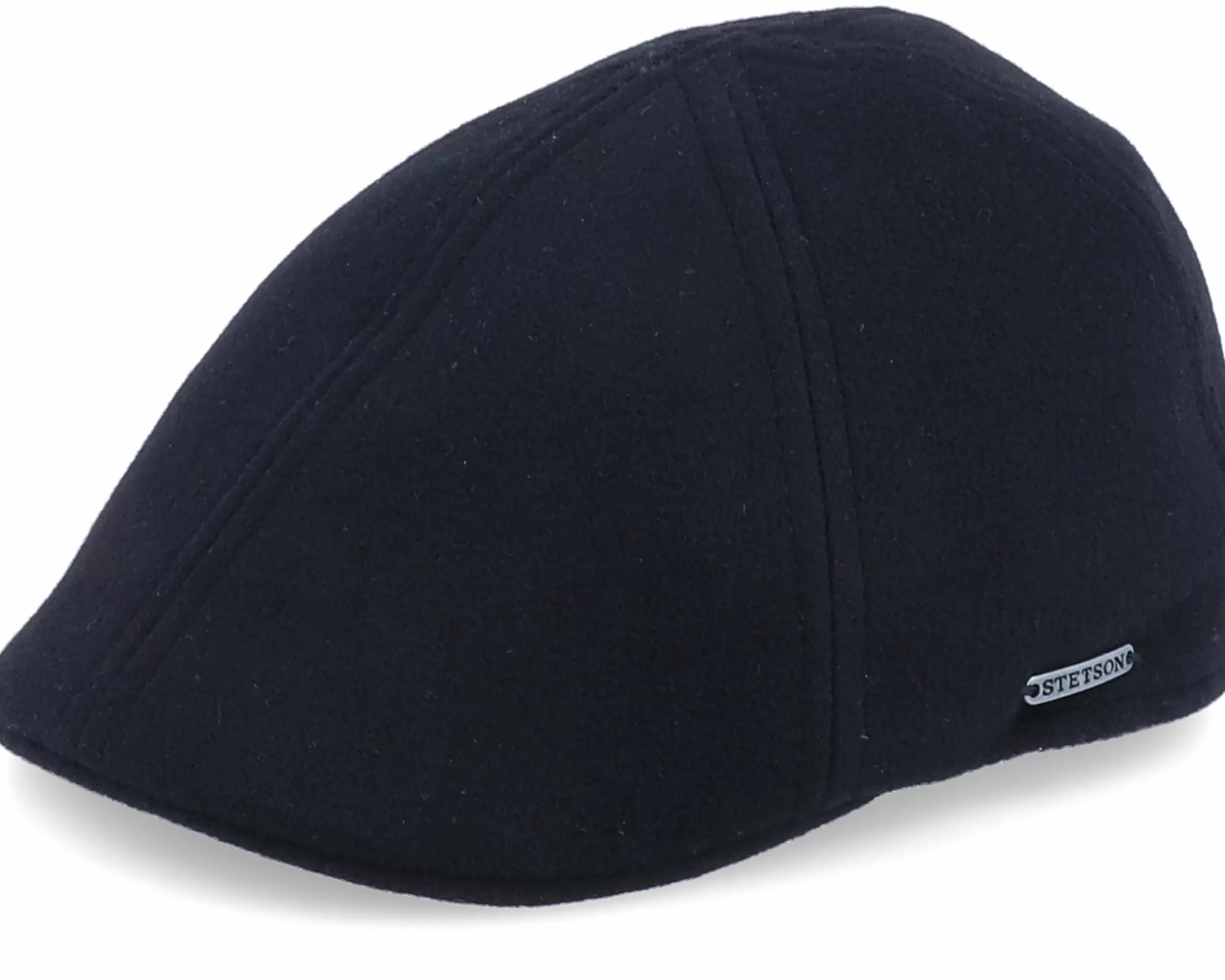 Stetson Texas Wool/Cashmere Ear Flap Black Flat Cap - -Unisex Flat Caps