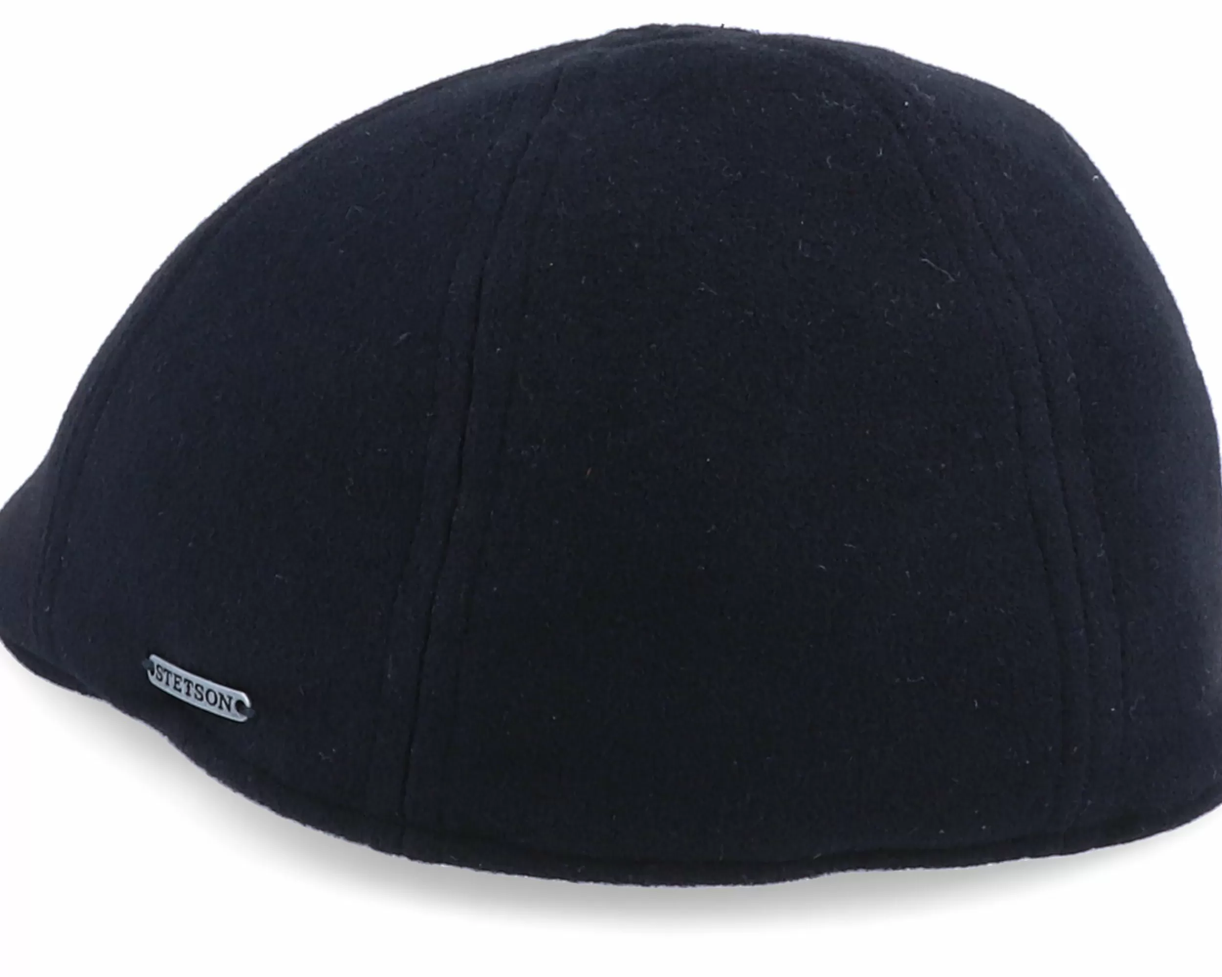 Stetson Texas Wool/Cashmere Ear Flap Black Flat Cap - -Unisex Flat Caps