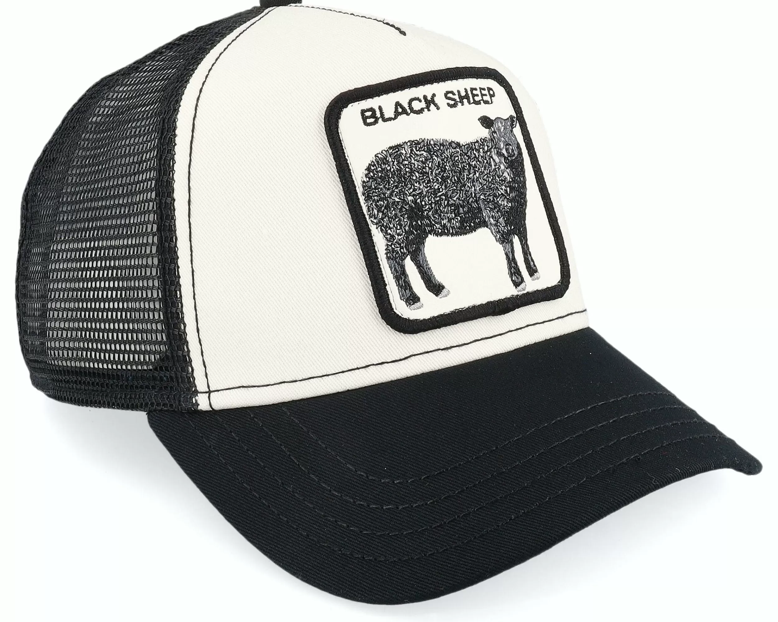 Goorin Bros. The Black Sheep White/Black Trucker - -Unisex Trucker