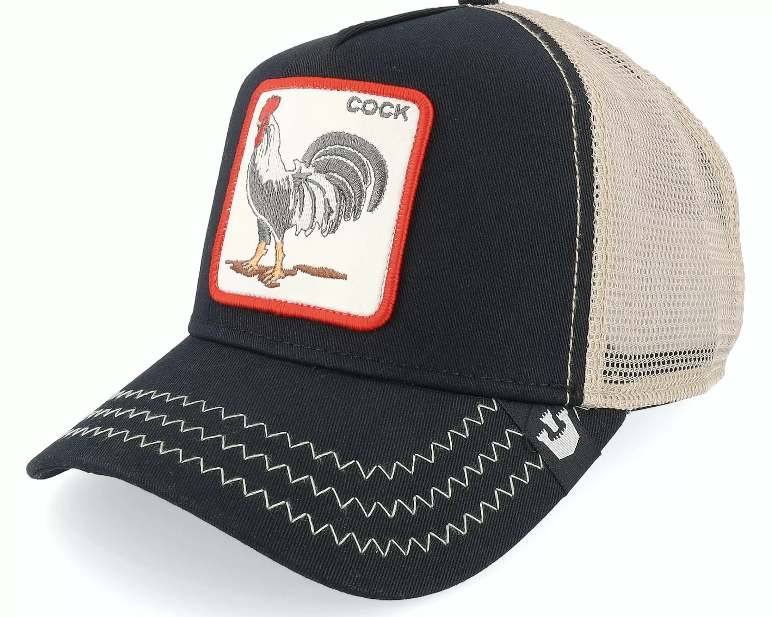 Goorin Bros. The Cock Black/Khaki Trucker - -Unisex Trucker