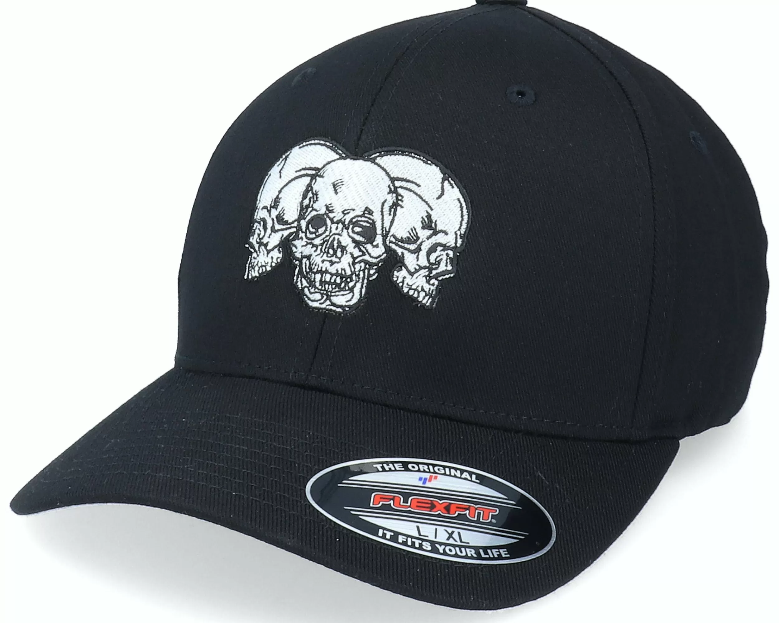 Iconic Three Skulls Black Flexfit - -Unisex Flexfit