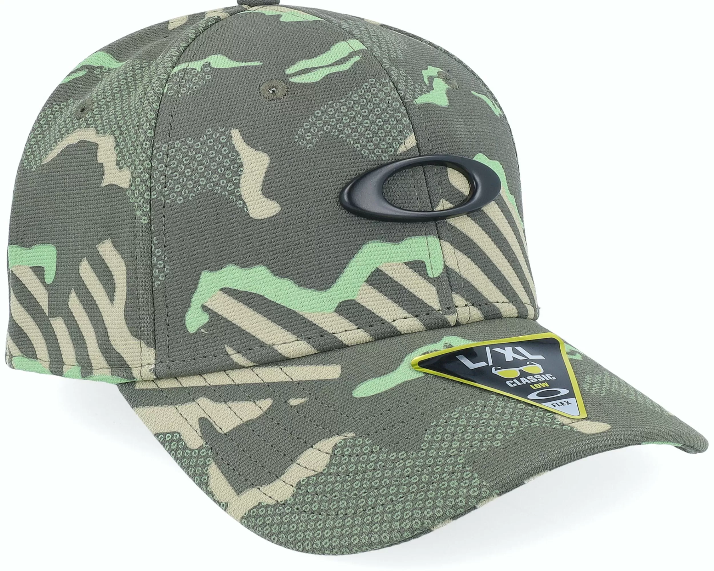 Oakley Tincan Cap Green Stripe/Grip Camo Flexfit - -Unisex Flexfit