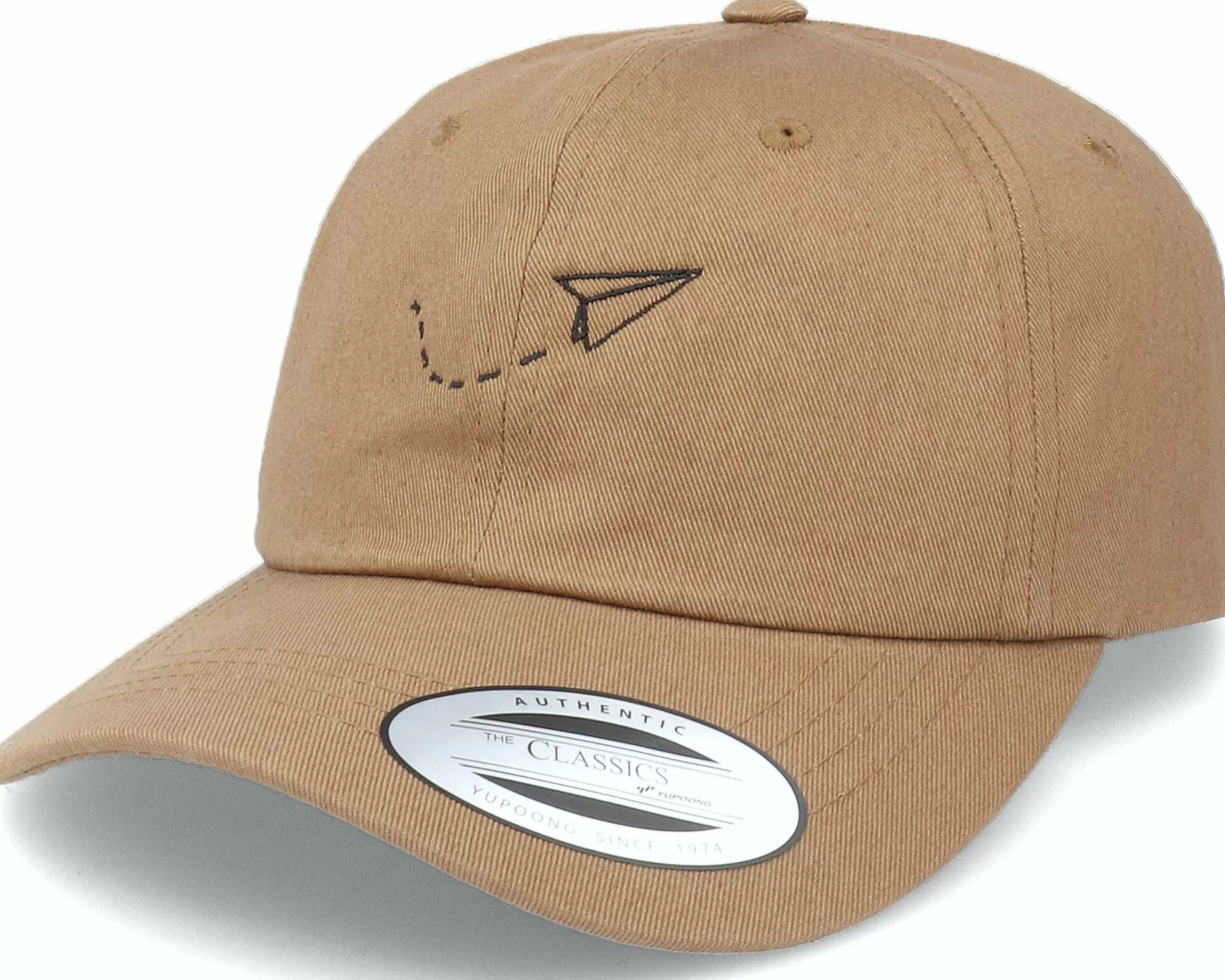 Abducted Tiny Paper Plane Tan Dad Cap - -Unisex Dad Cap