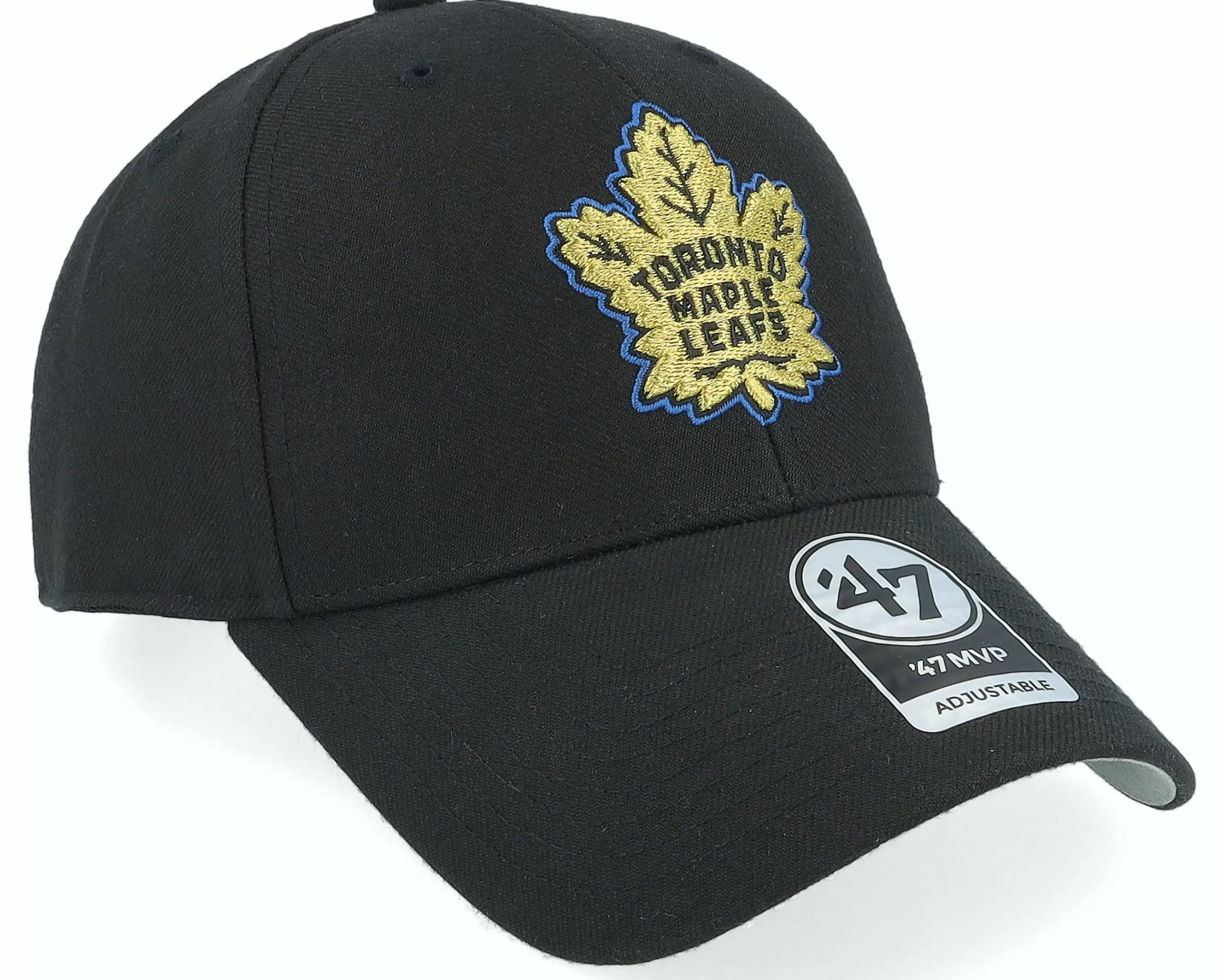 47 Brand Toronto Maple Leafs Color Pop Metallic Mvp Black Adjustable - -Unisex Adjustable