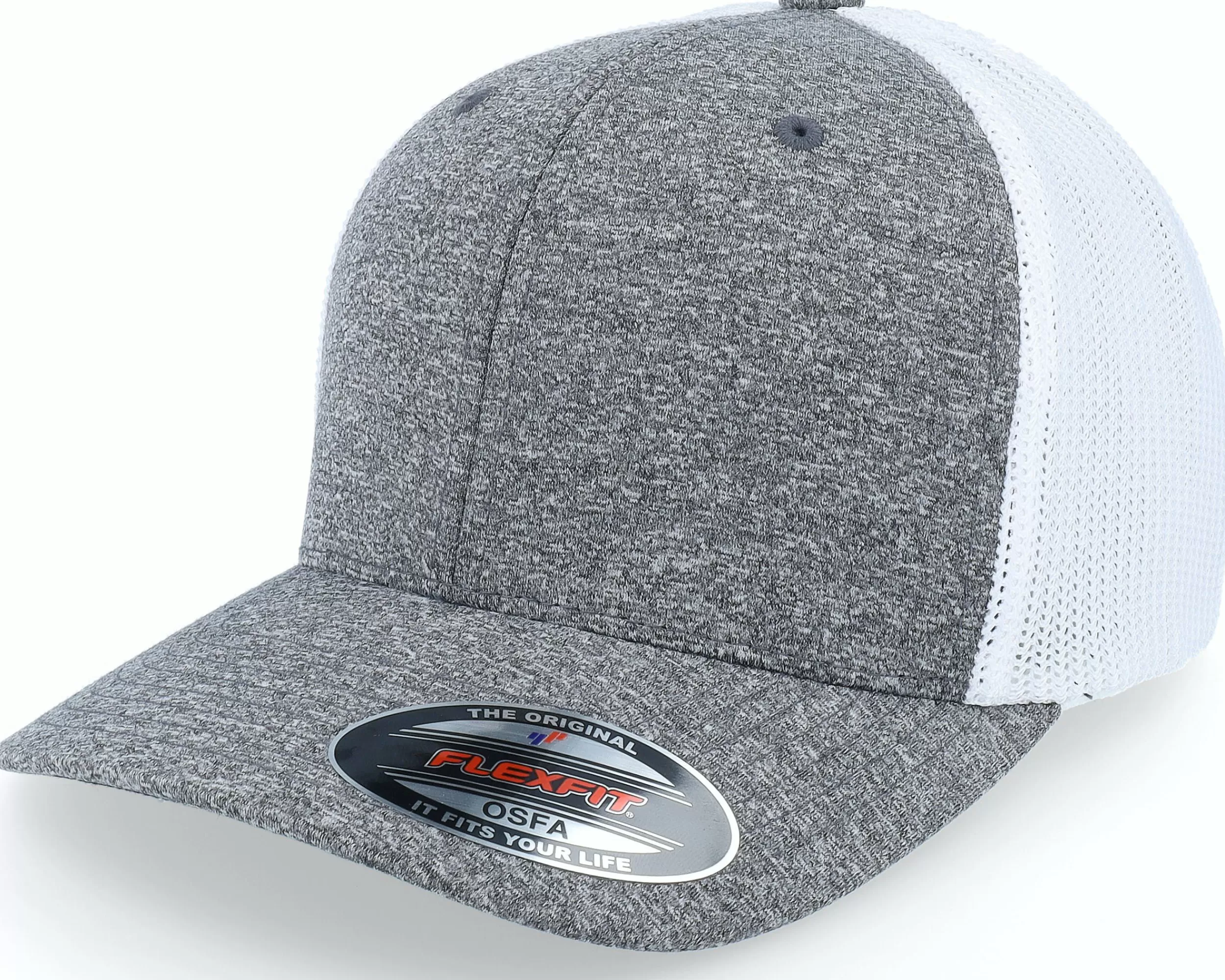 Flexfit Trucker Mesh Melange Dark Heather Grey/White - -Unisex Flexfit