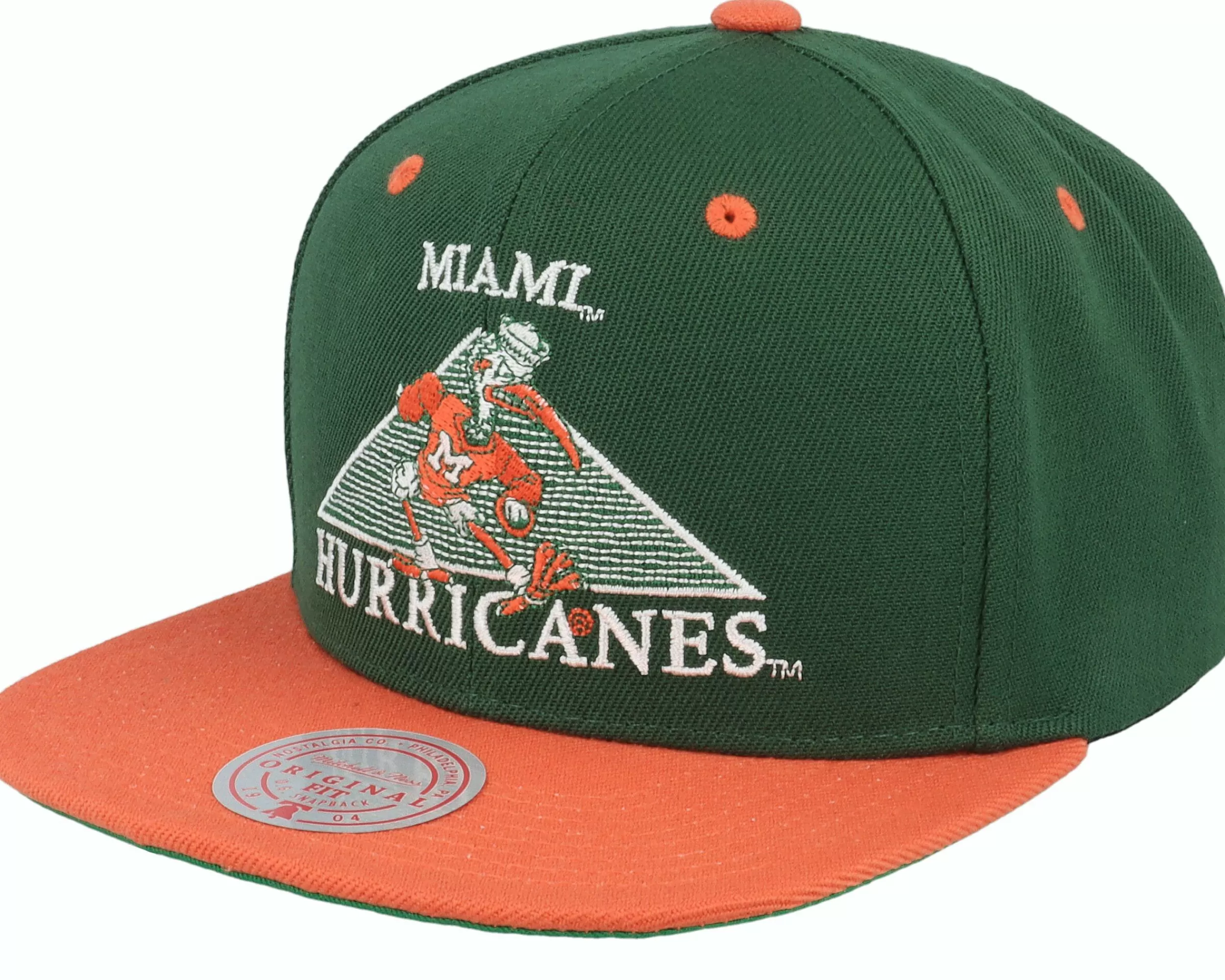 Mitchell & Ness University Of Miami Monument Green/Orange Snapback - -Unisex Snapback