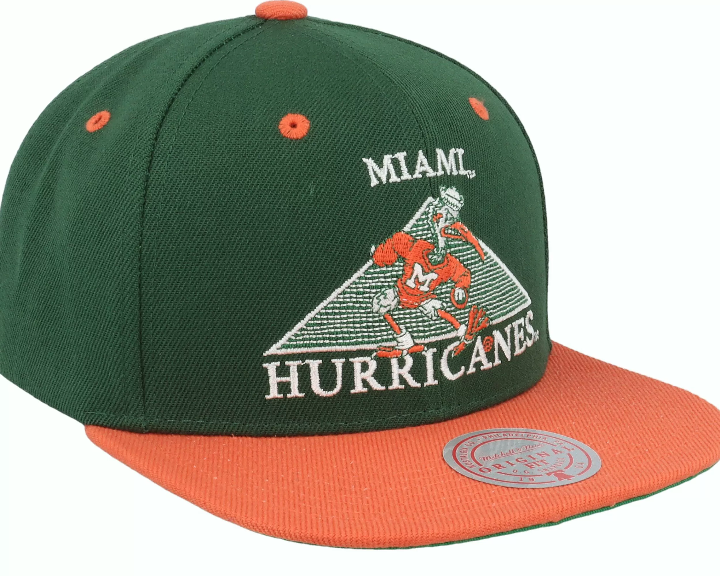 Mitchell & Ness University Of Miami Monument Green/Orange Snapback - -Unisex Snapback