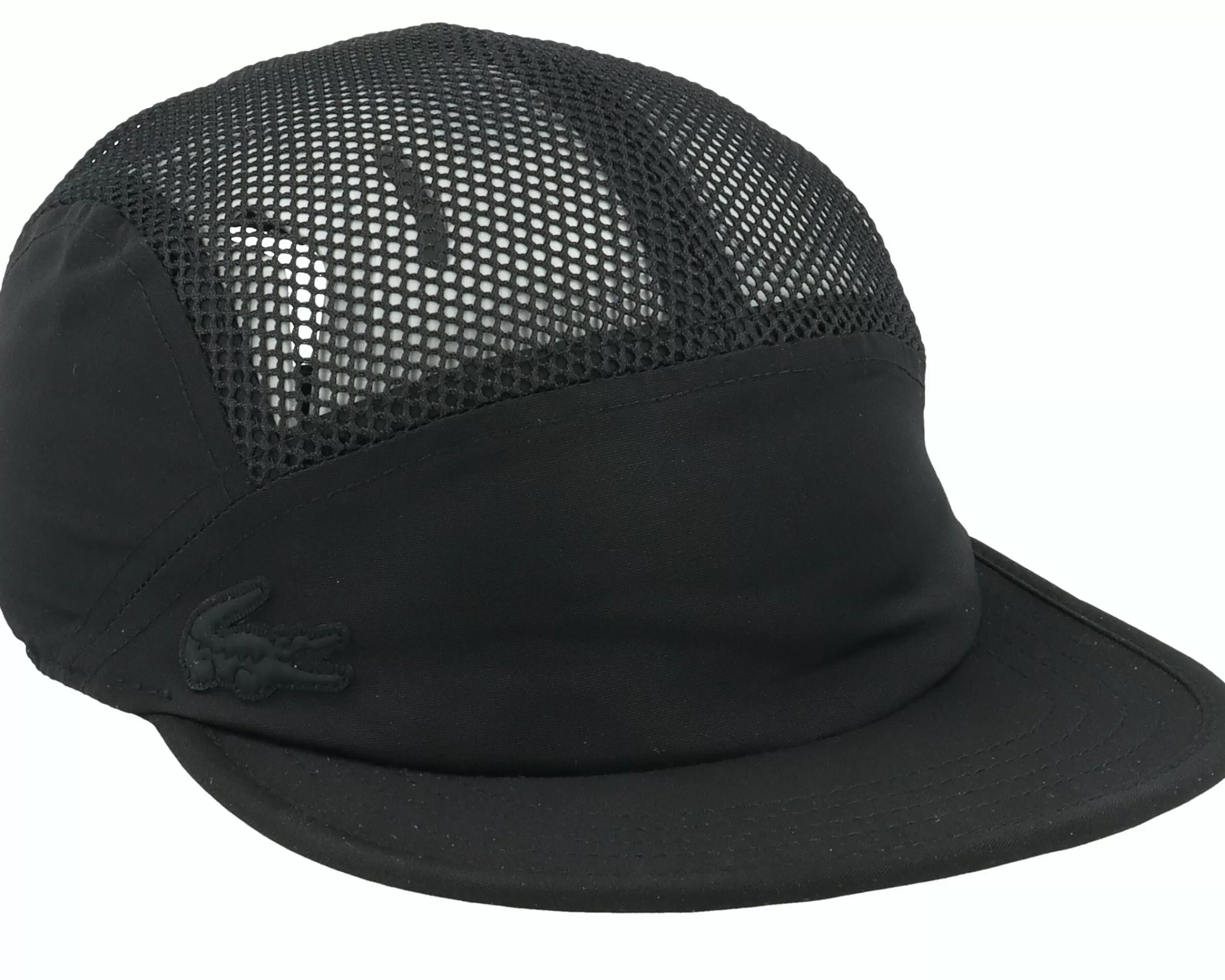 Lacoste Unstructured Mesh Black 5-Panel - -Unisex 5-Panel