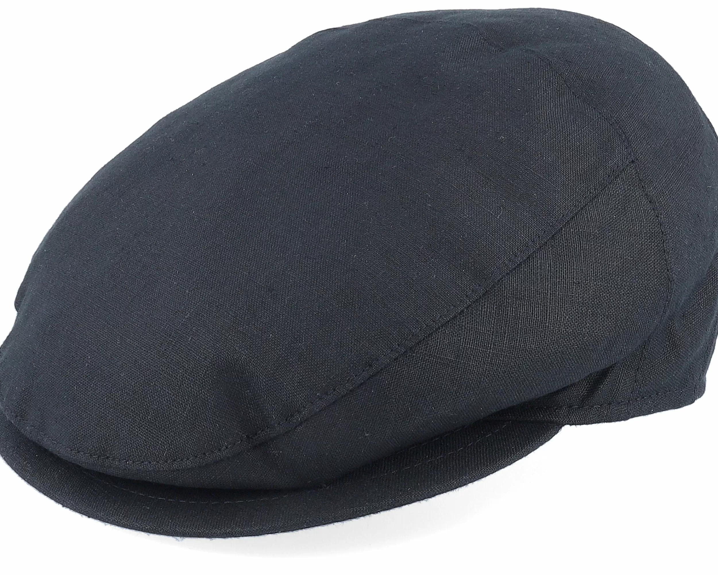 Borsalino Unthreaded Cap With Wedges Behind Black Flat Cap - -Unisex Flat Caps