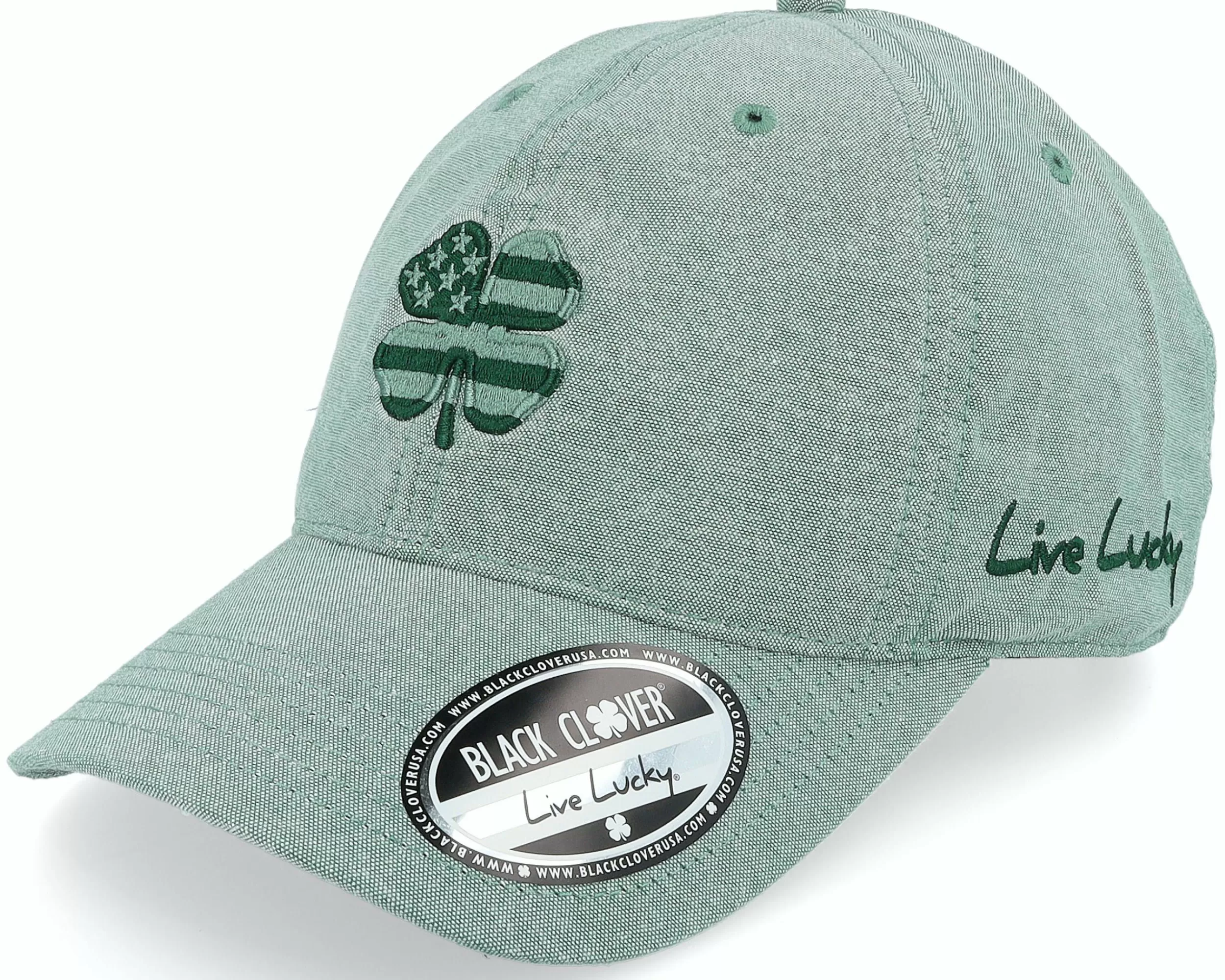 Black Clover Usa Pride 3D Kelly Green Usa Flag Clover Dad Cap - -Unisex Dad Cap