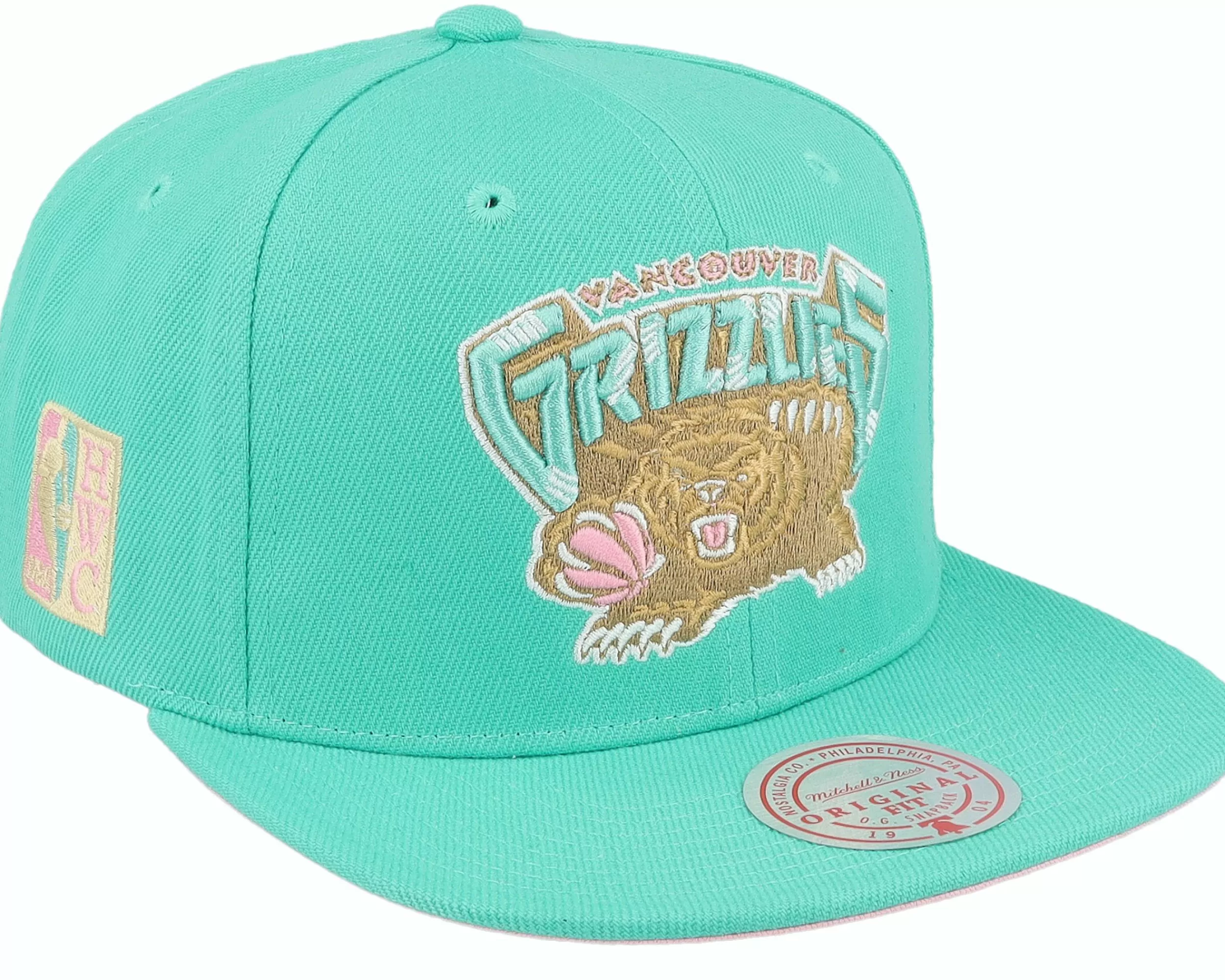 Mitchell & Ness Vancouver Grizzlies Pastel Hwc Teal Snapback - -Unisex Snapback