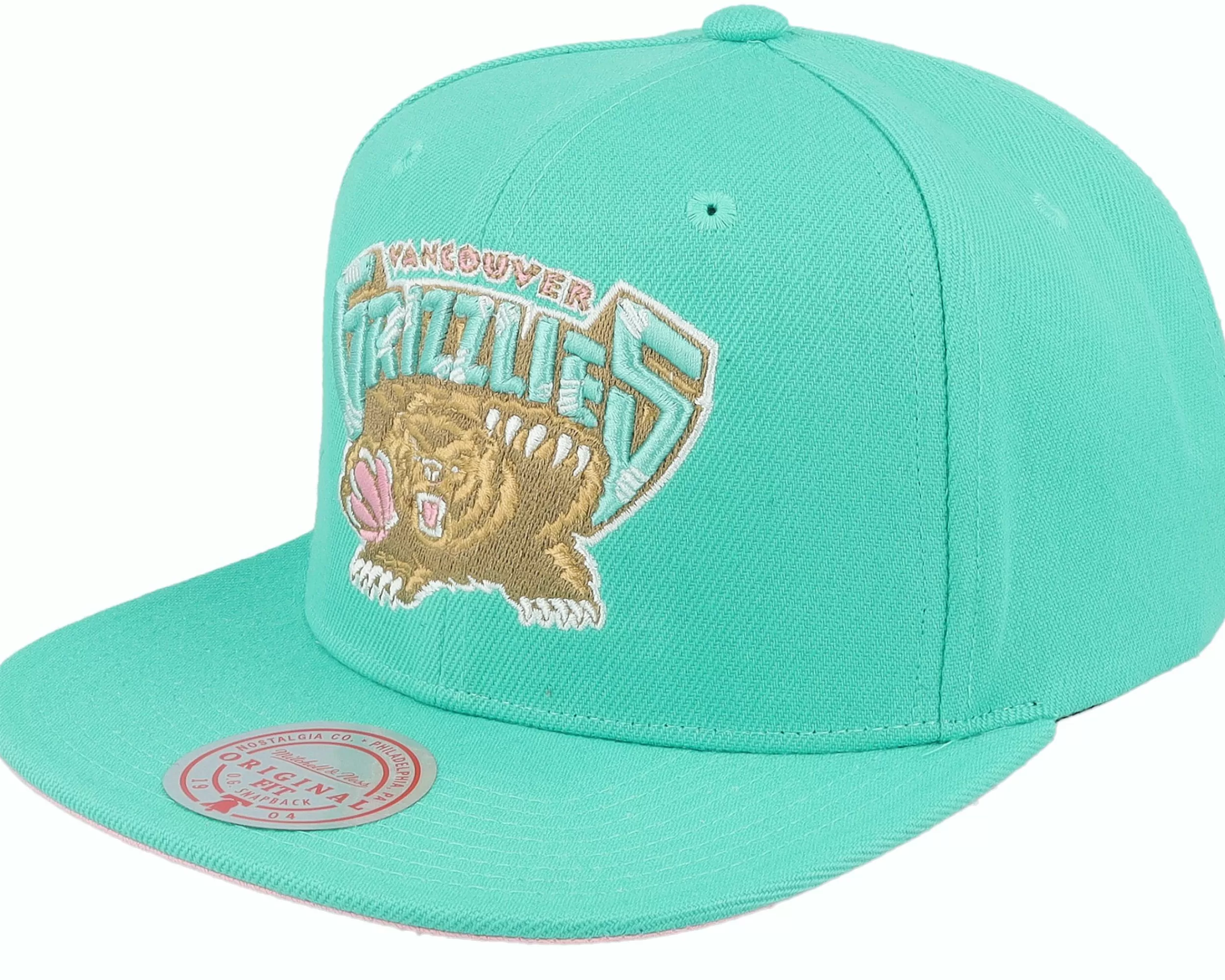 Mitchell & Ness Vancouver Grizzlies Pastel Hwc Teal Snapback - -Unisex Snapback