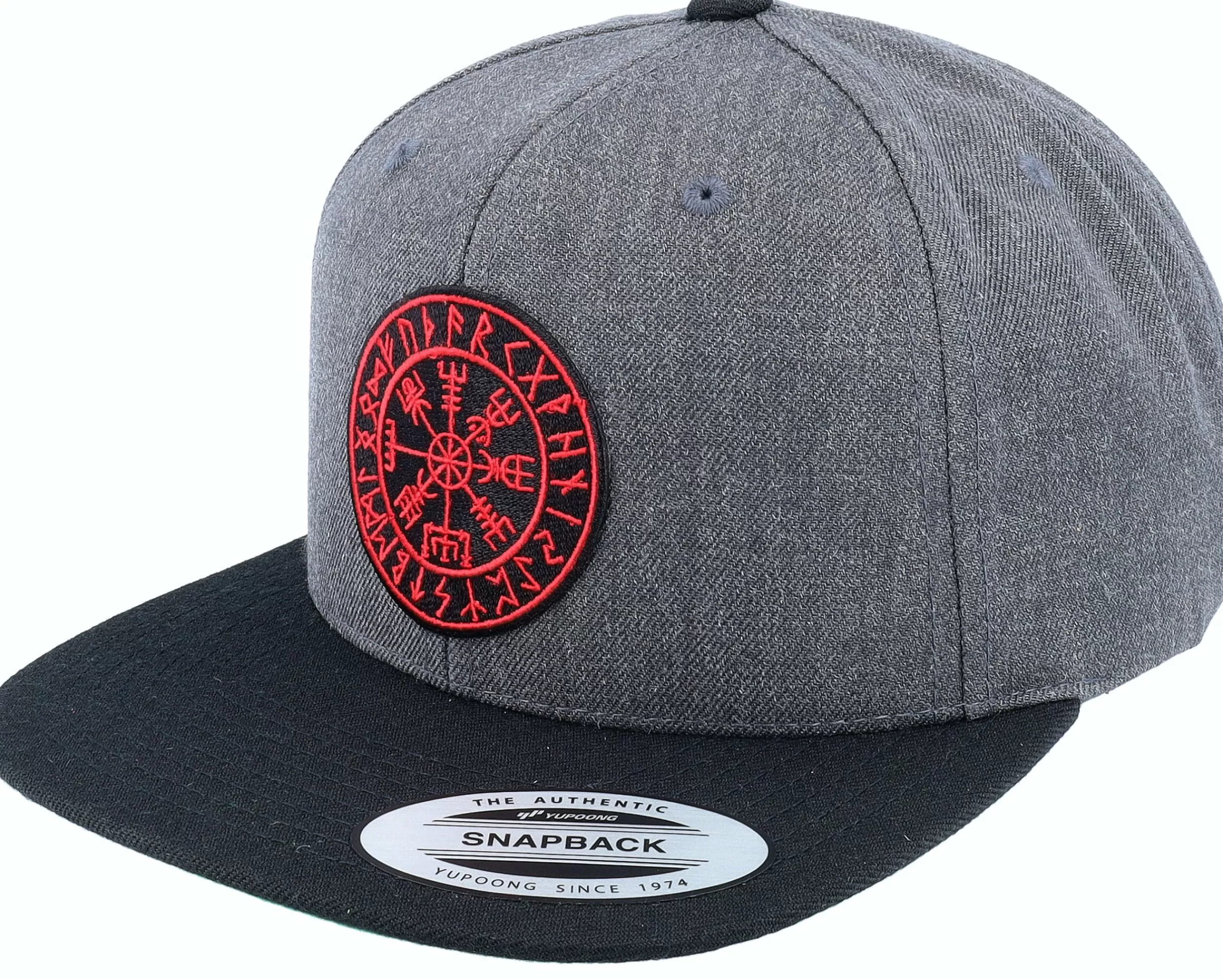 Vikings Vegvisir Patch Charcoal Grey/Black Snapback - -Unisex Snapback