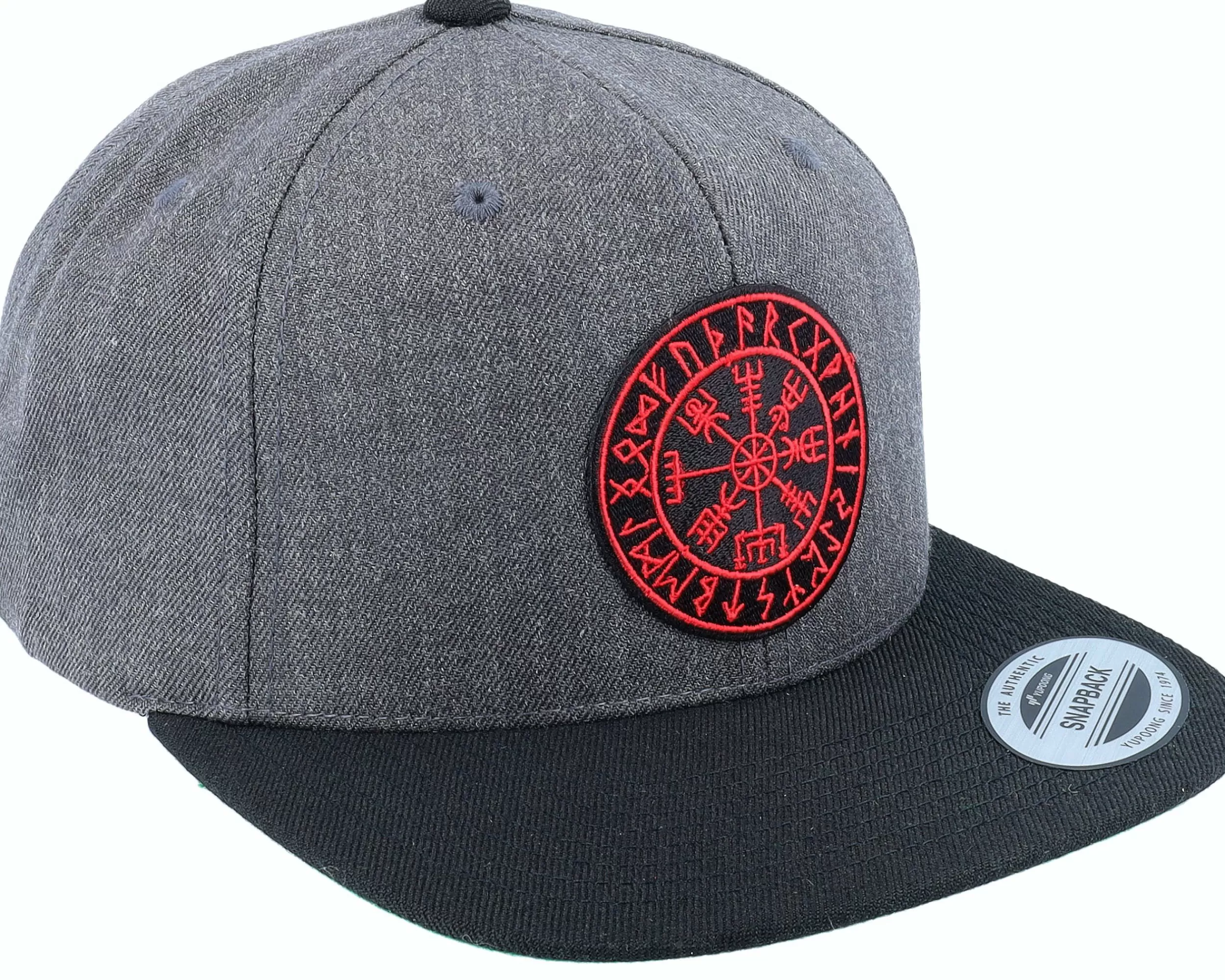 Vikings Vegvisir Patch Charcoal Grey/Black Snapback - -Unisex Snapback