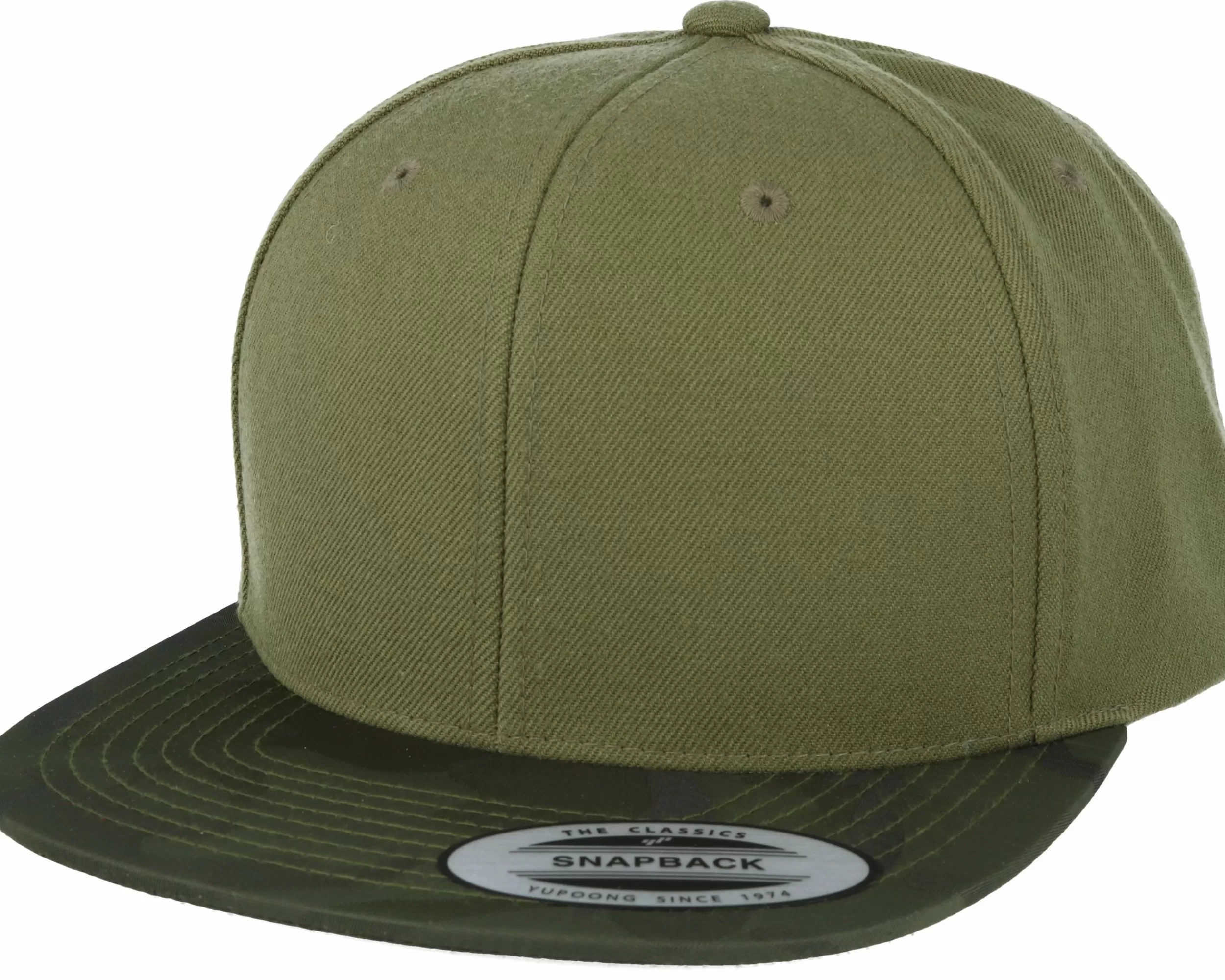 Yupoong Visor Camo Olive Snapback - -Unisex Snapback