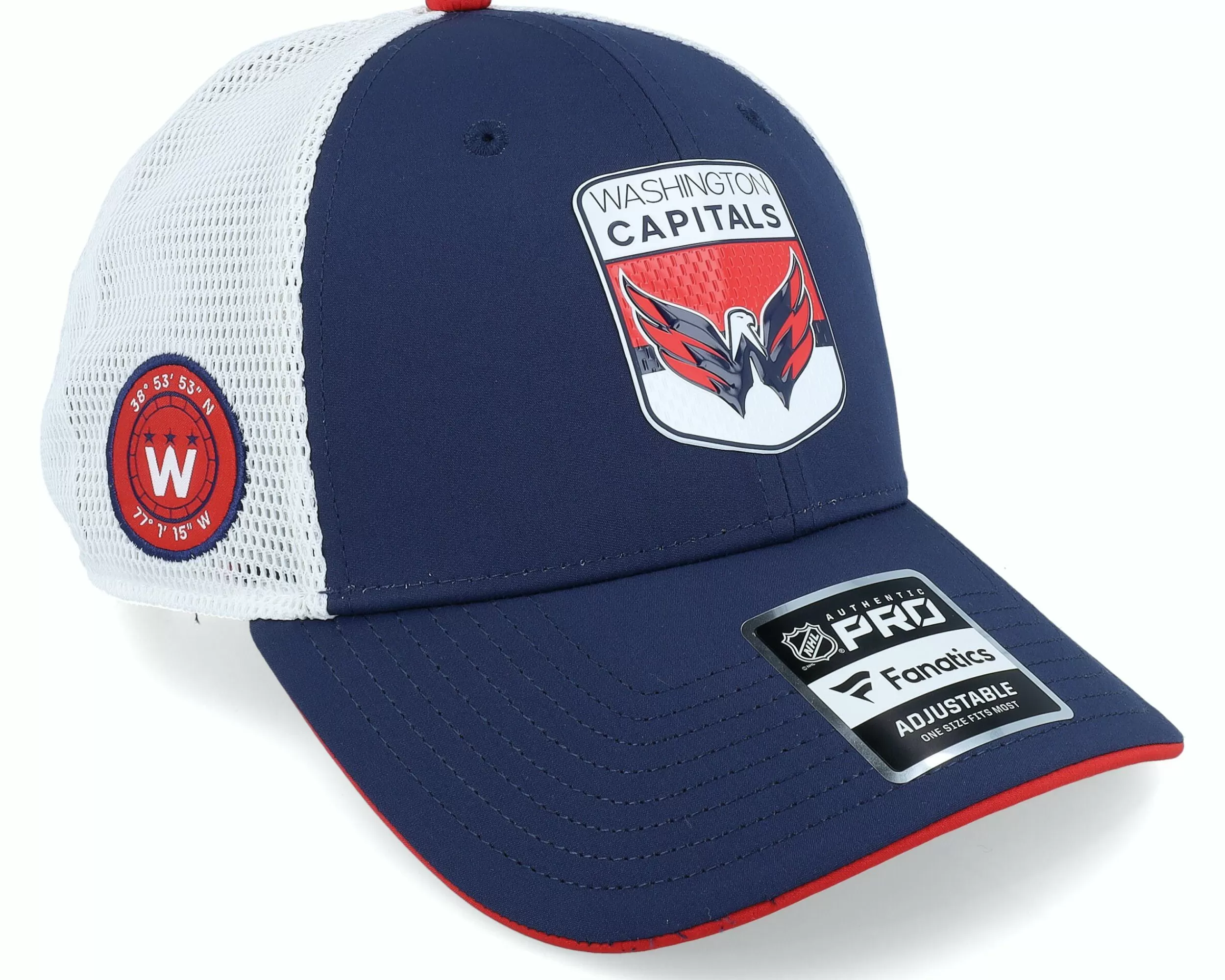 Fanatics Washington Capitals Authentic Pro Draft Podium Navy/White Trucker - -Unisex Trucker