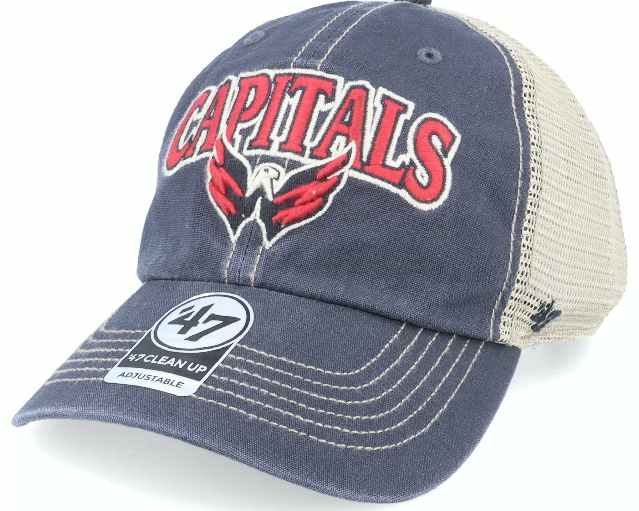 47 Brand Washington Capitals Tuscaloosa Clean Up Dad Cap Vintage Navy/Beige Trucker - -Unisex Dad Cap