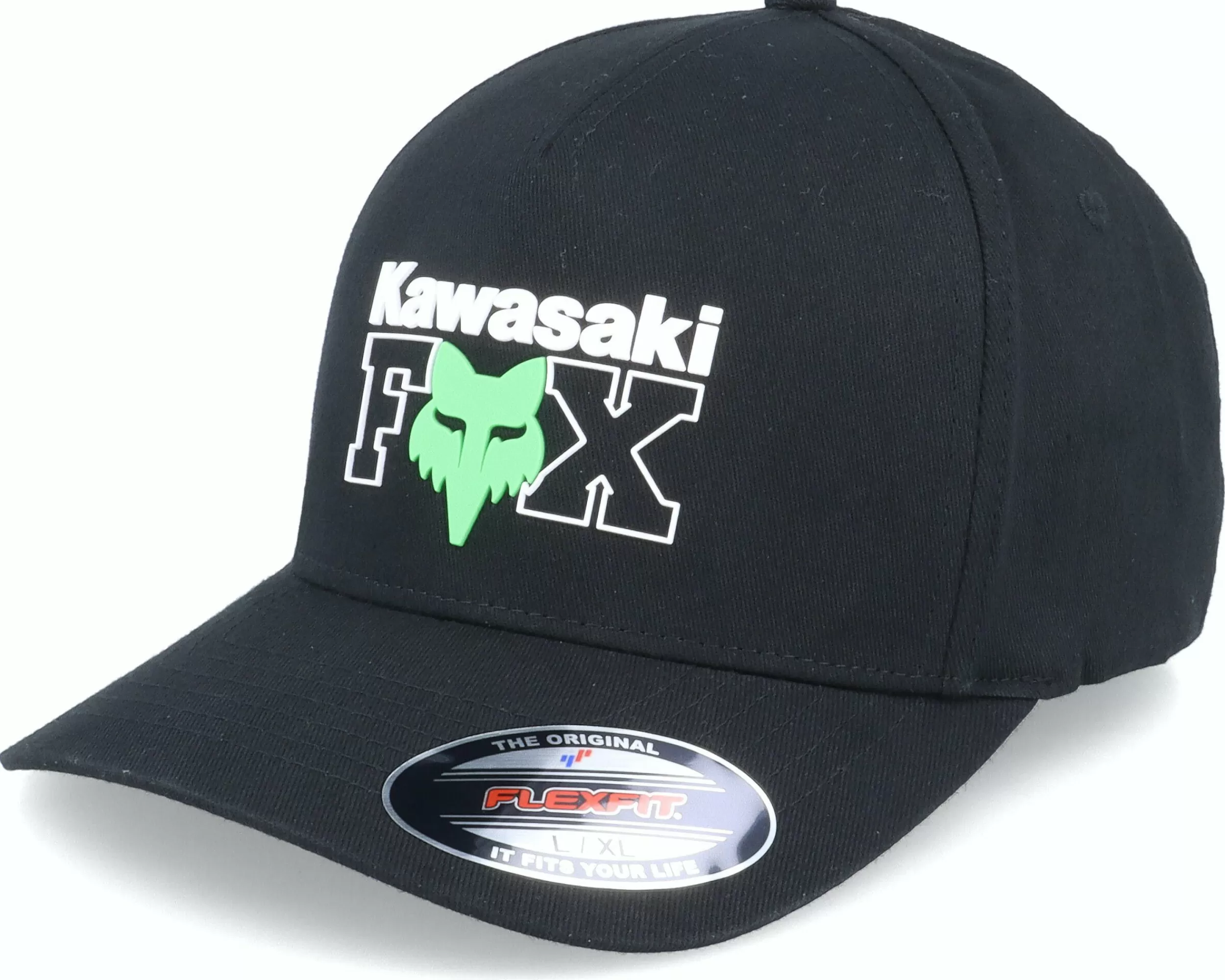 Fox X Kawi Hat Black Flexfit - -Unisex Fitted